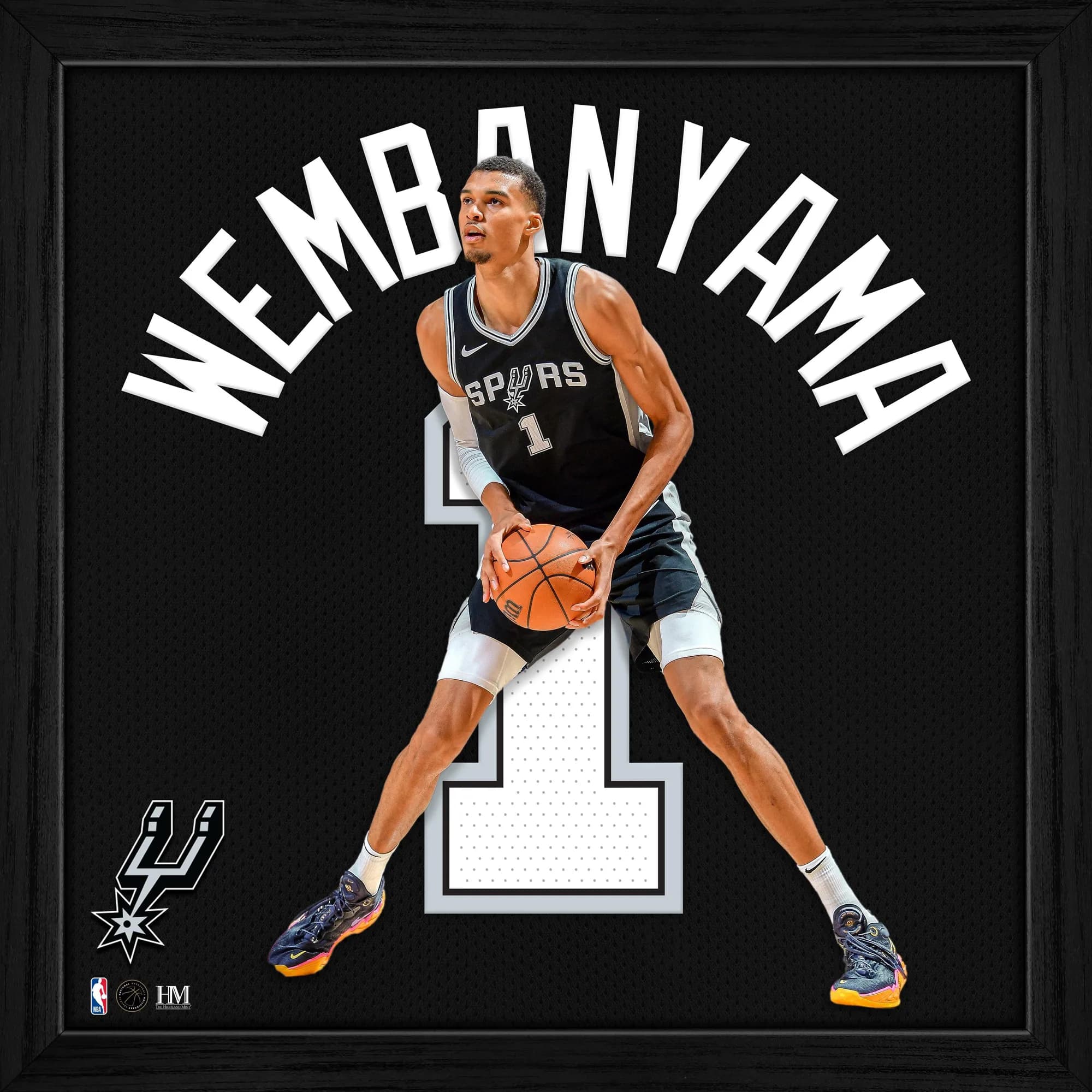 Highland Mint - Victor Wembanyama San Antonio Spurs Impact Jersey Frame - Multicolor