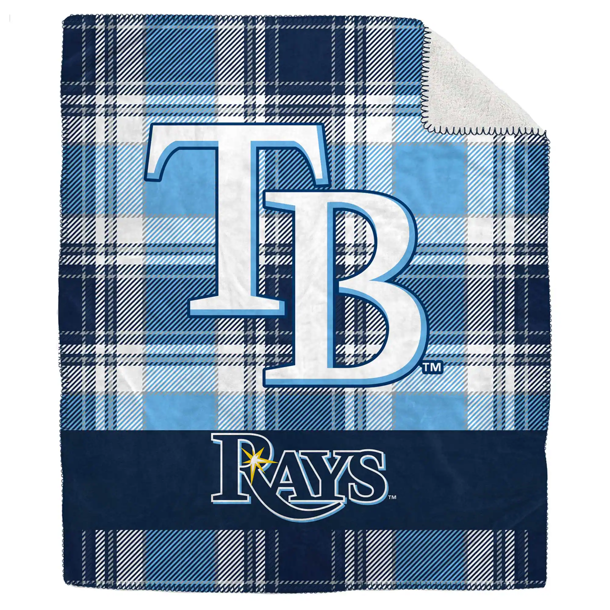 Pegasus - Tampa Bay Rays 50" x 60" Plaid Flannel Sherpa Plush Blanket - Multicolor