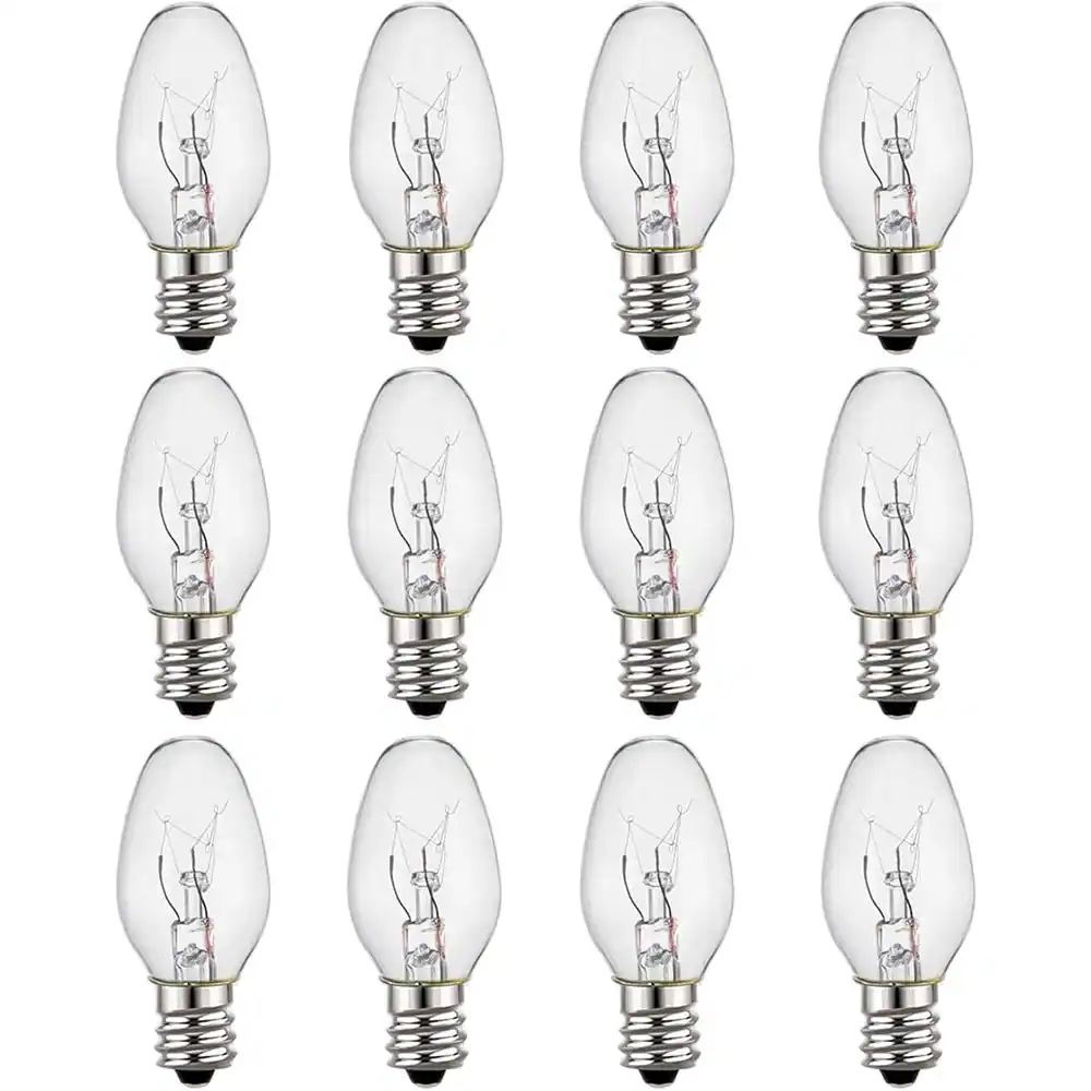 ACJPR - C7 Night Light Bulbs - 4W, E12 Base, 15 Lumens, Soft White, 12-Pack