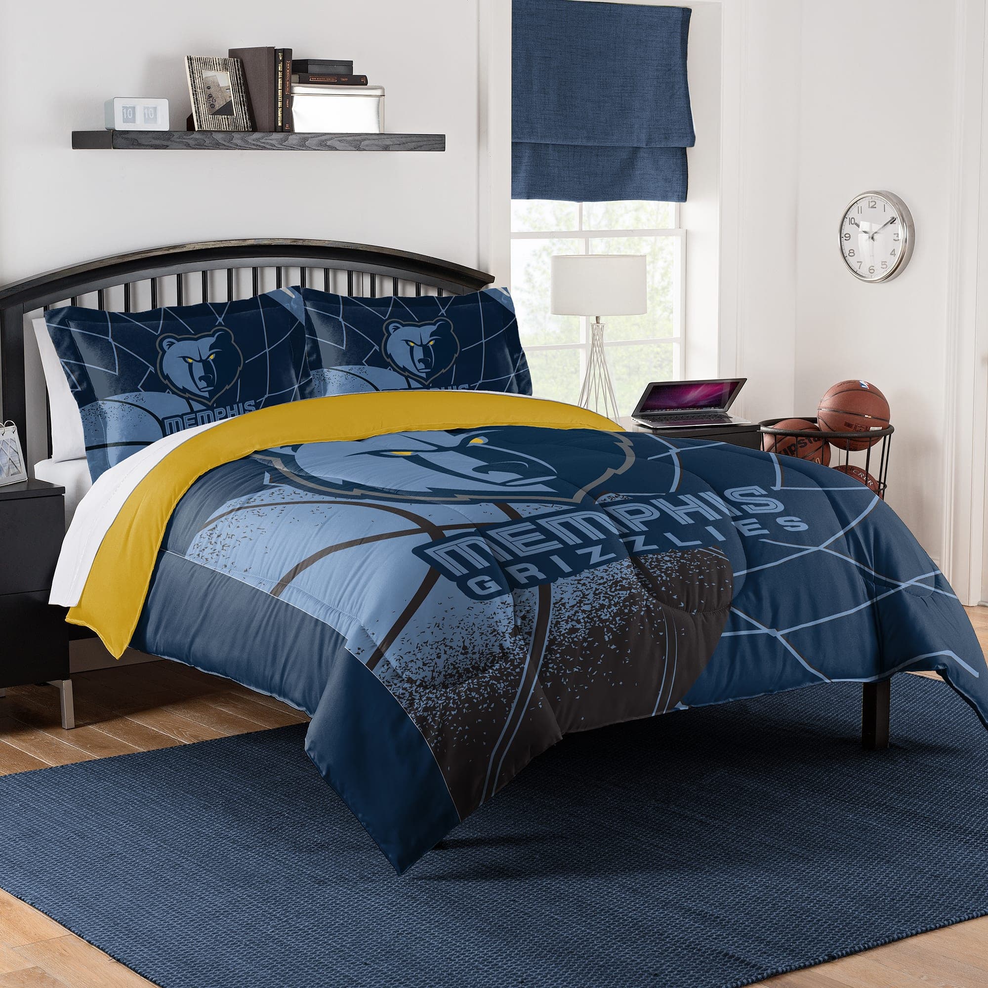 Sweet Home Collection - NBA Memphis Grizzlies Comforter & Pillow Sham Set- Full/Queen - Multicolored