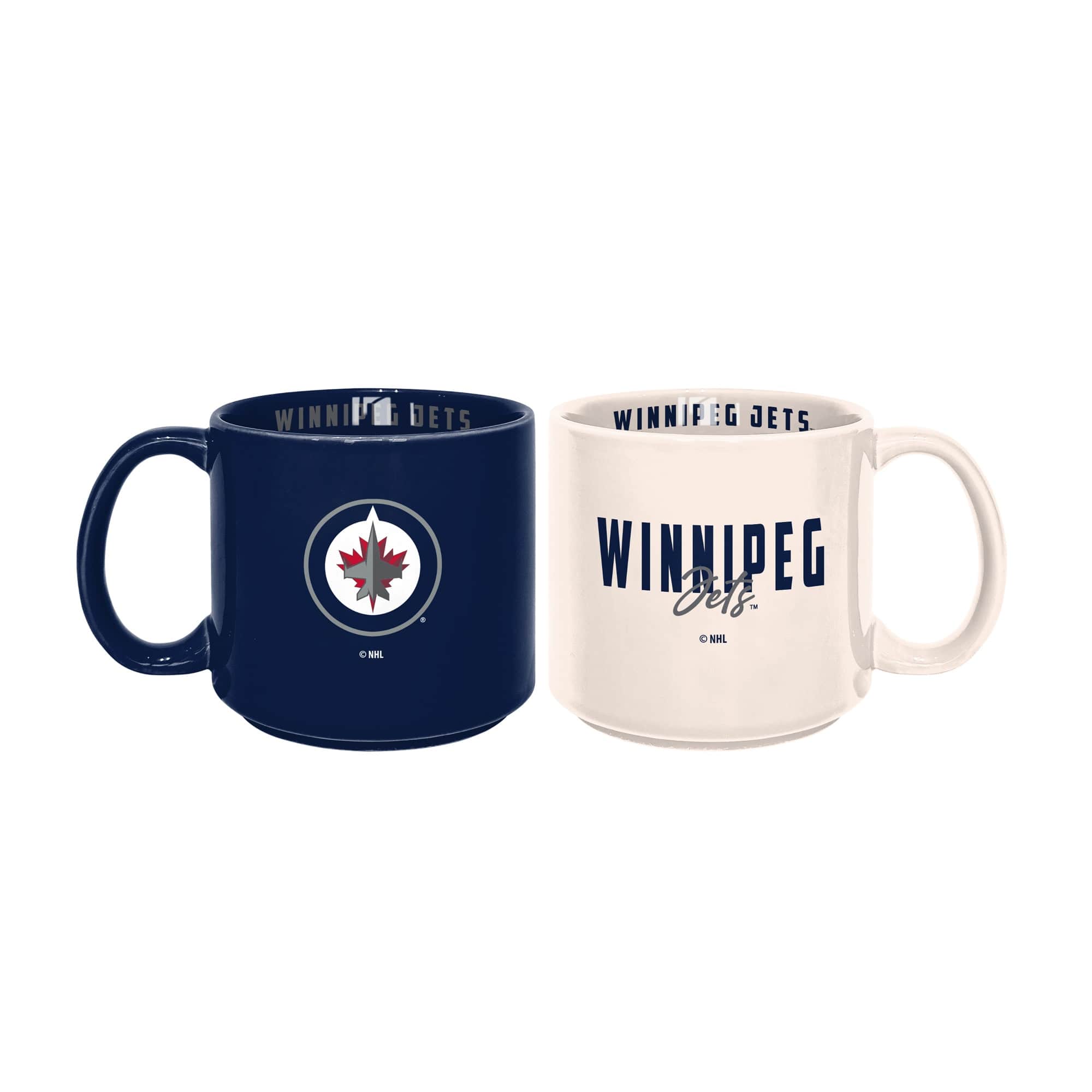 Logo Brands - Winnipeg Jets 2-Pack 15oz. Stackable Mug Set - Multicolor