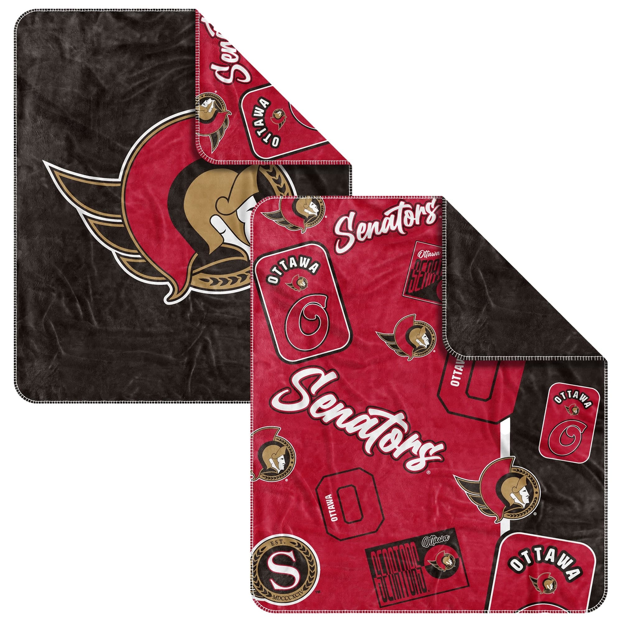 Logo Brands - Ottawa Senators 50" x 60" Dream Weave Throw Blanket - Red