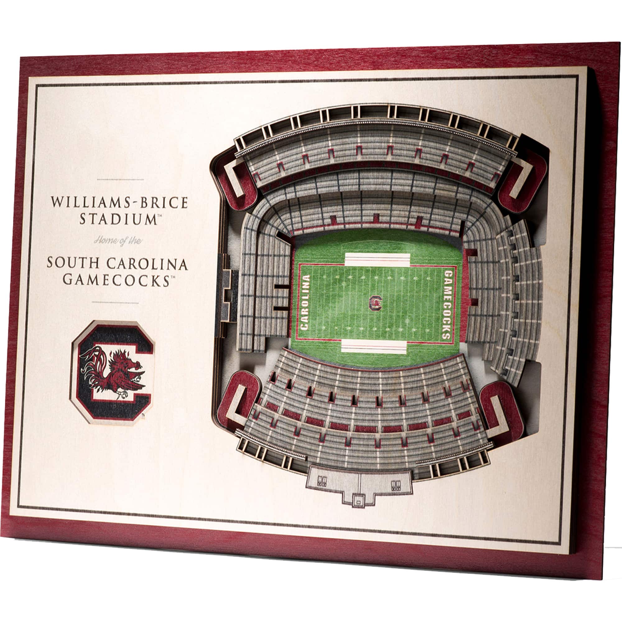 YouTheFan - South Carolina Gamecocks 17'' x 13'' 5-Layer StadiumViews 3D Wall Art - Brown