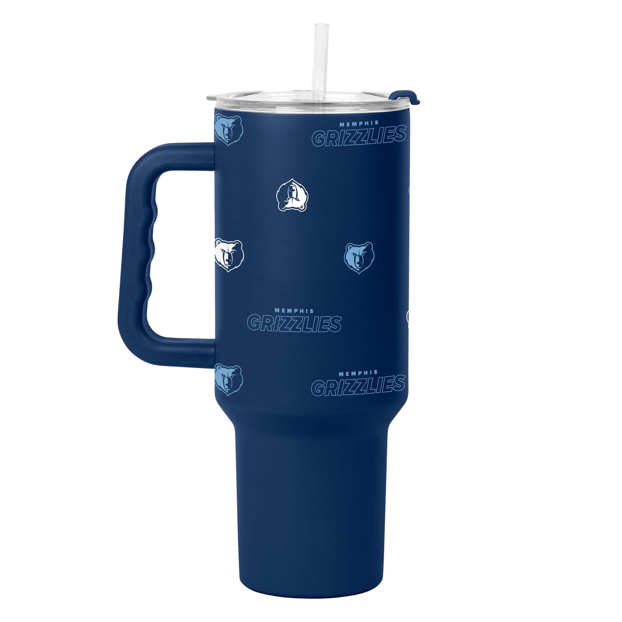 Logo Brands - Memphis Grizzlies 40oz. Step and Repeat Powder Coat Tumbler - Navy