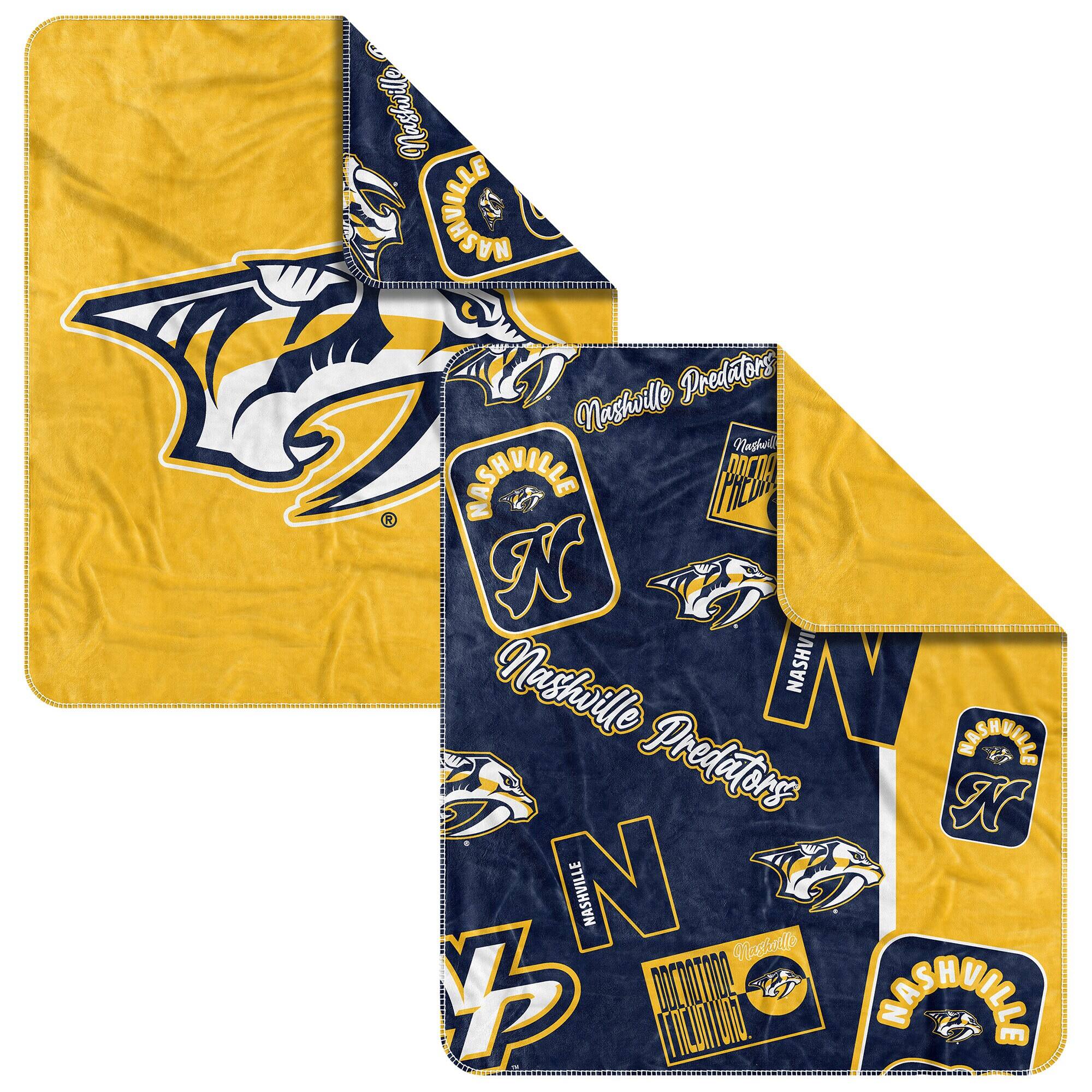 Logo Brands - Nashville Predators 50" x 60" Dream Weave Throw Blanket - Navy