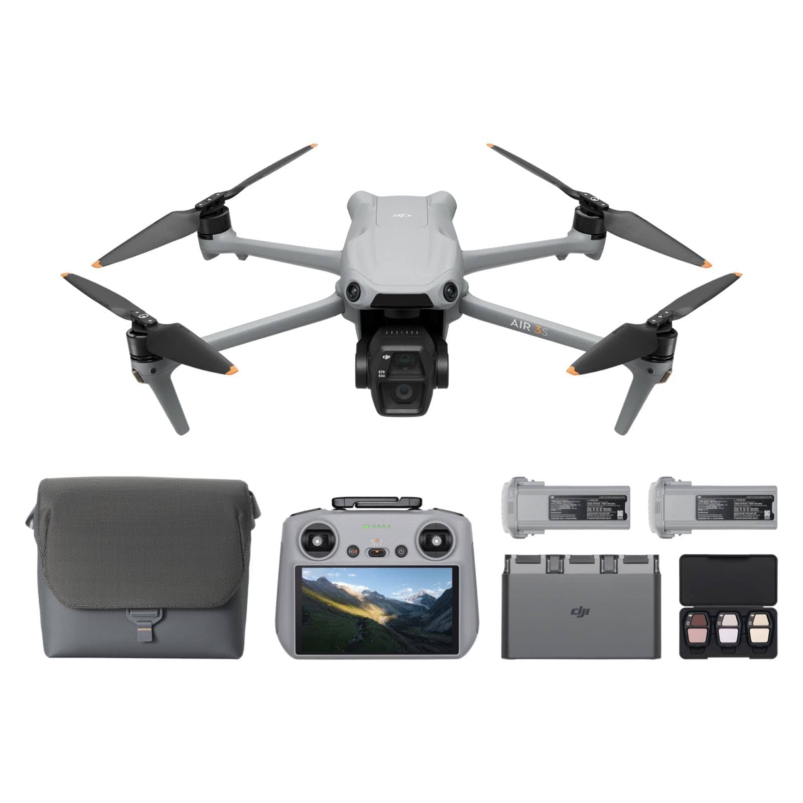 DJI - Air 3S Fly More Combo (RC 2) 4K Dual-Camera Drone CP.MA.00000816.01