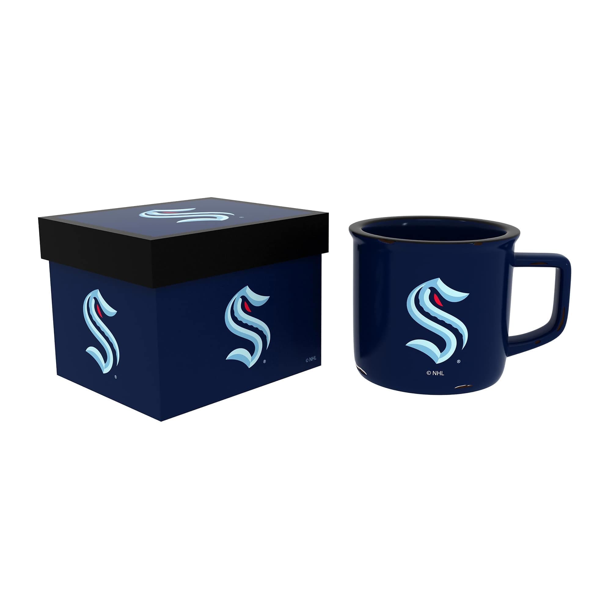 Evergreen Enterprises - Seattle Kraken 14oz. Ceramic Camp Cup with Gift Box - Multicolor