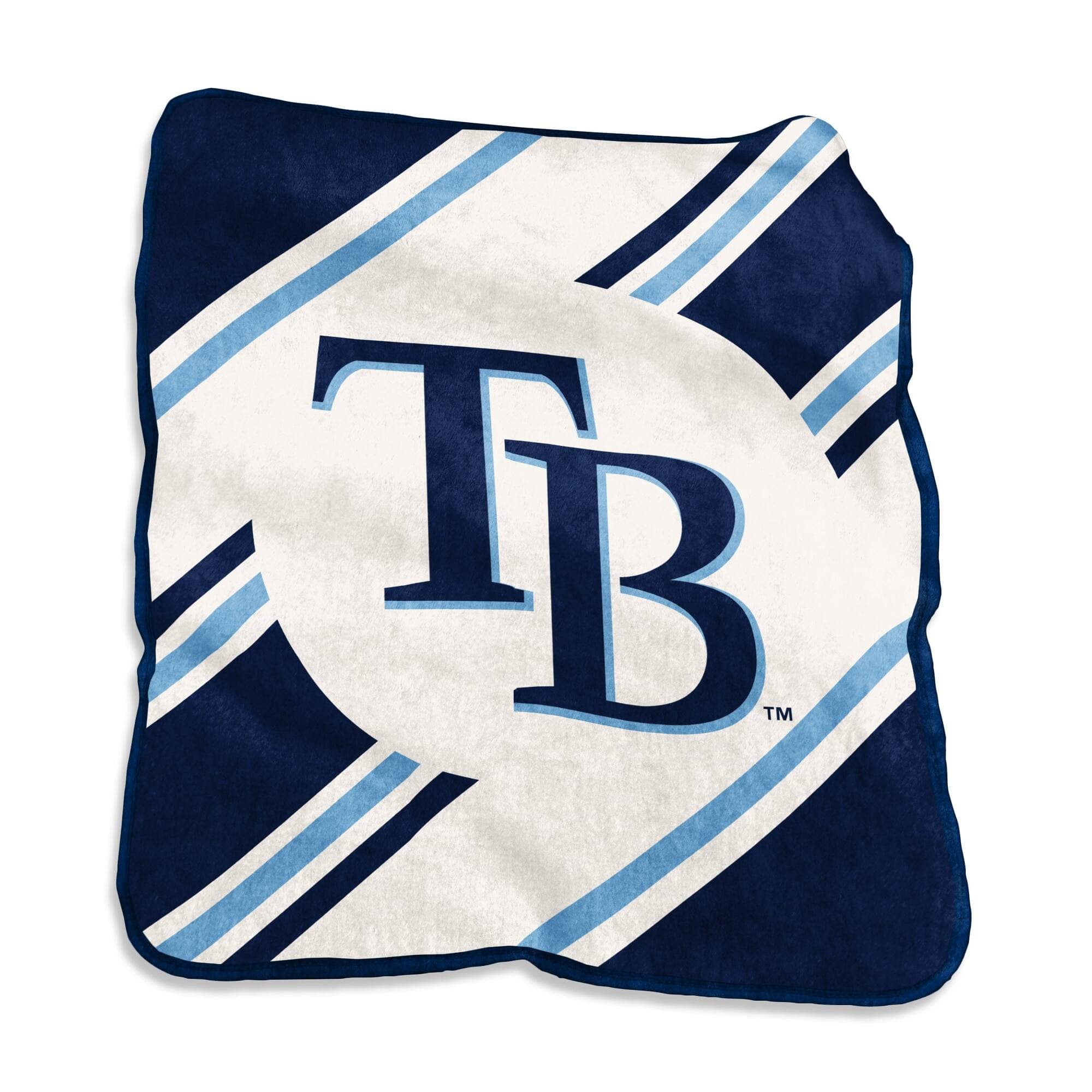 Logo Brands - Tampa Bay Rays 50" x 60" Raschel Stripe Throw Blanket - Multicolor