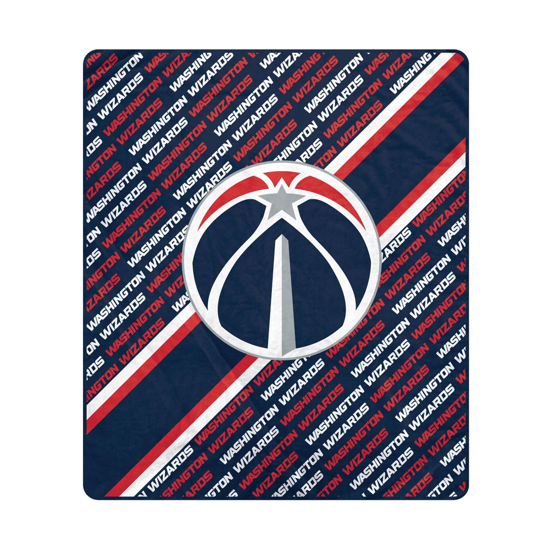 Pegasus - Washington Wizards 60" x 70" Diagonal Lined Wordmark Ultra Soft Blanket - Multicolor