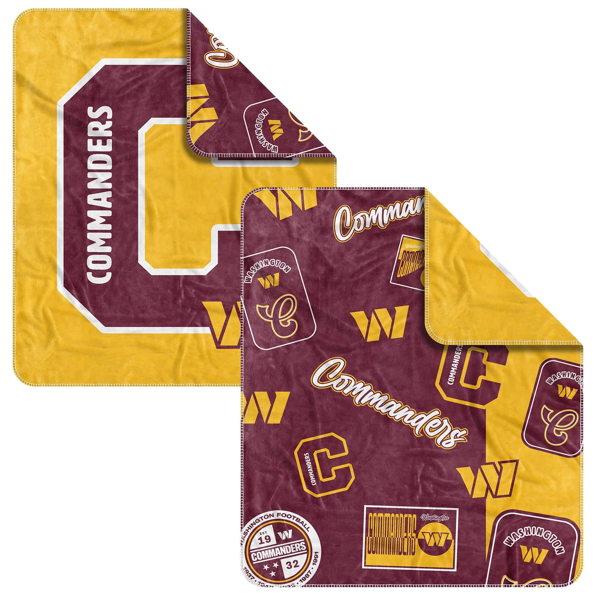 Logo Brands - Washington Commanders 50" x 60" Dream Weave Throw Blanket - Maroon