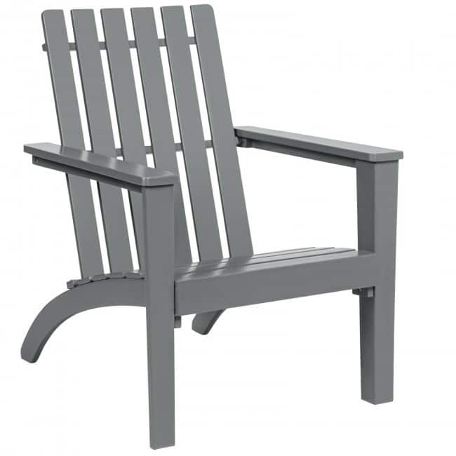 Hivvago - Indoor/Outdoor Acacia Wood Adirondack Lounge Armchair - Grey - Gray