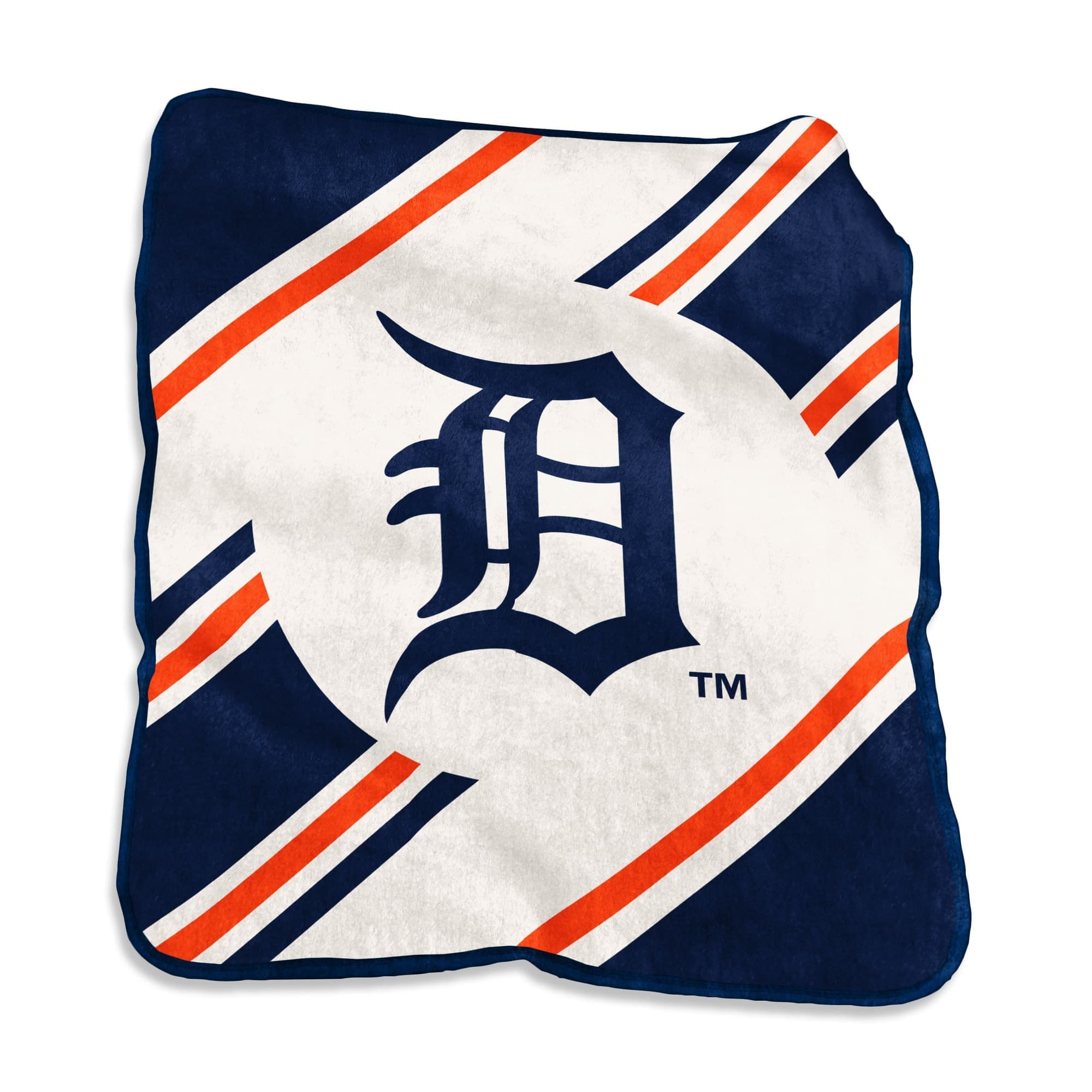 Logo Brands - Detroit Tigers 50" x 60" Raschel Stripe Throw Blanket - Multicolor