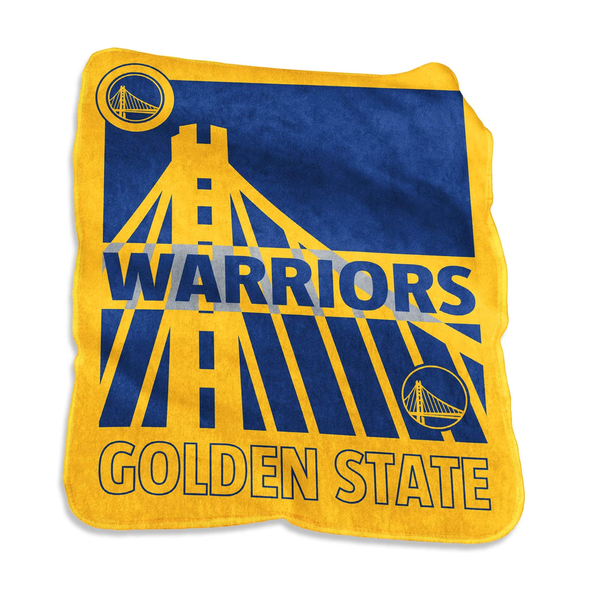Logo Brands - Golden State Warriors 50'' x 60'' Raschel Blanket - Multicolor