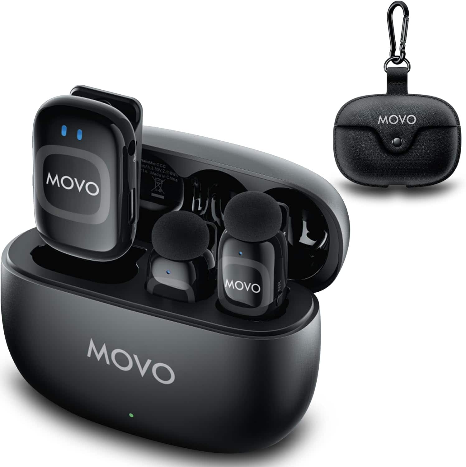 MOVO - NanoMic Wireless Lavalier Microphone System with Charging Case (3.5mm) - for DSLR and Mirrorless Cameras
