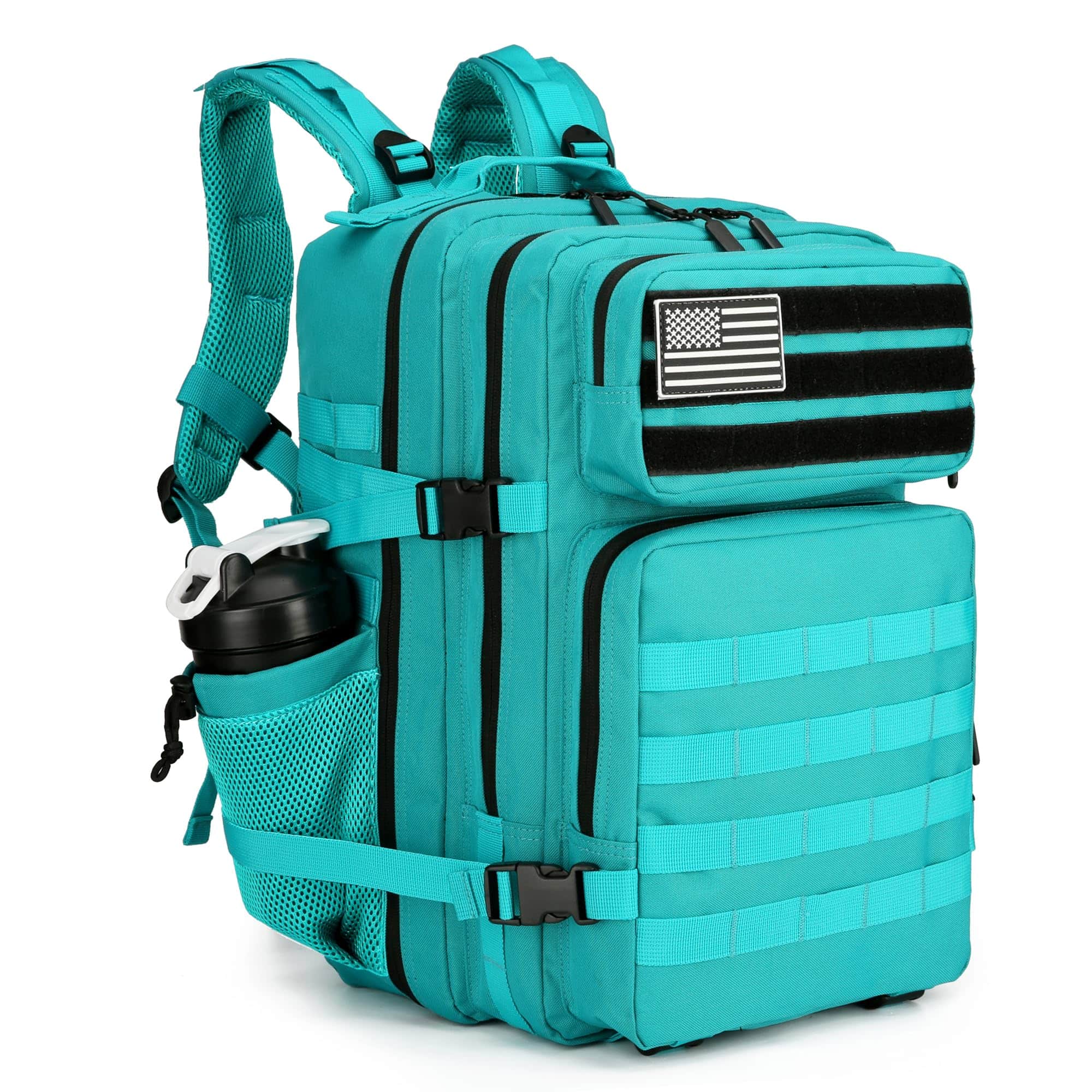 Stamp n Camp - 45l Assault Backpack 3 Day Pack With Molle Waterproof Rucksack For Backpacks (blackwhite Camo) - Lake Blue