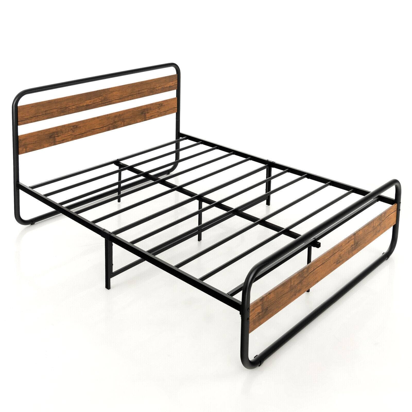 Ecooso - Arc Platform Bed Frame with Matching Headboard and Footboard for Elegant Look - Natural