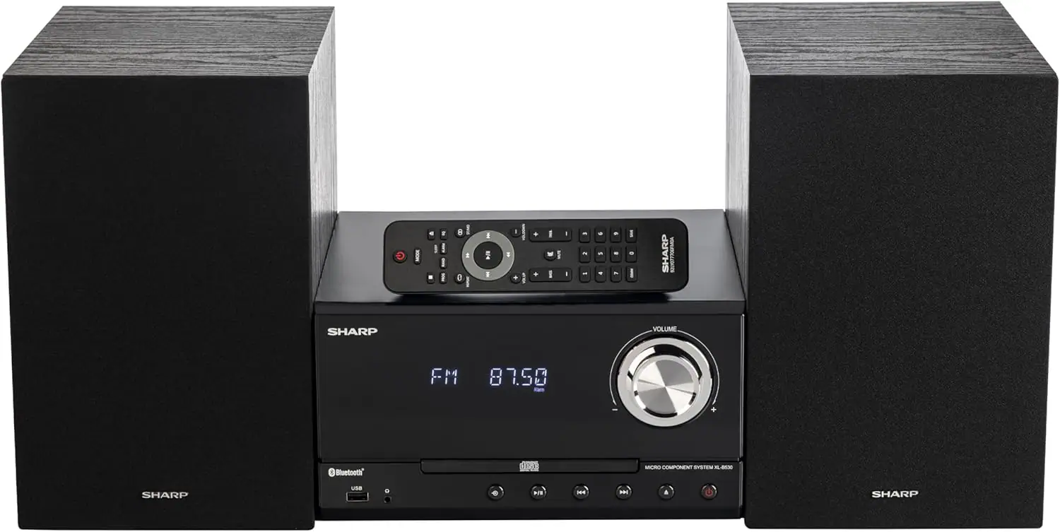 Sharp - XL-B530 Bluetooth CD Stereo Speaker System - Black Oak