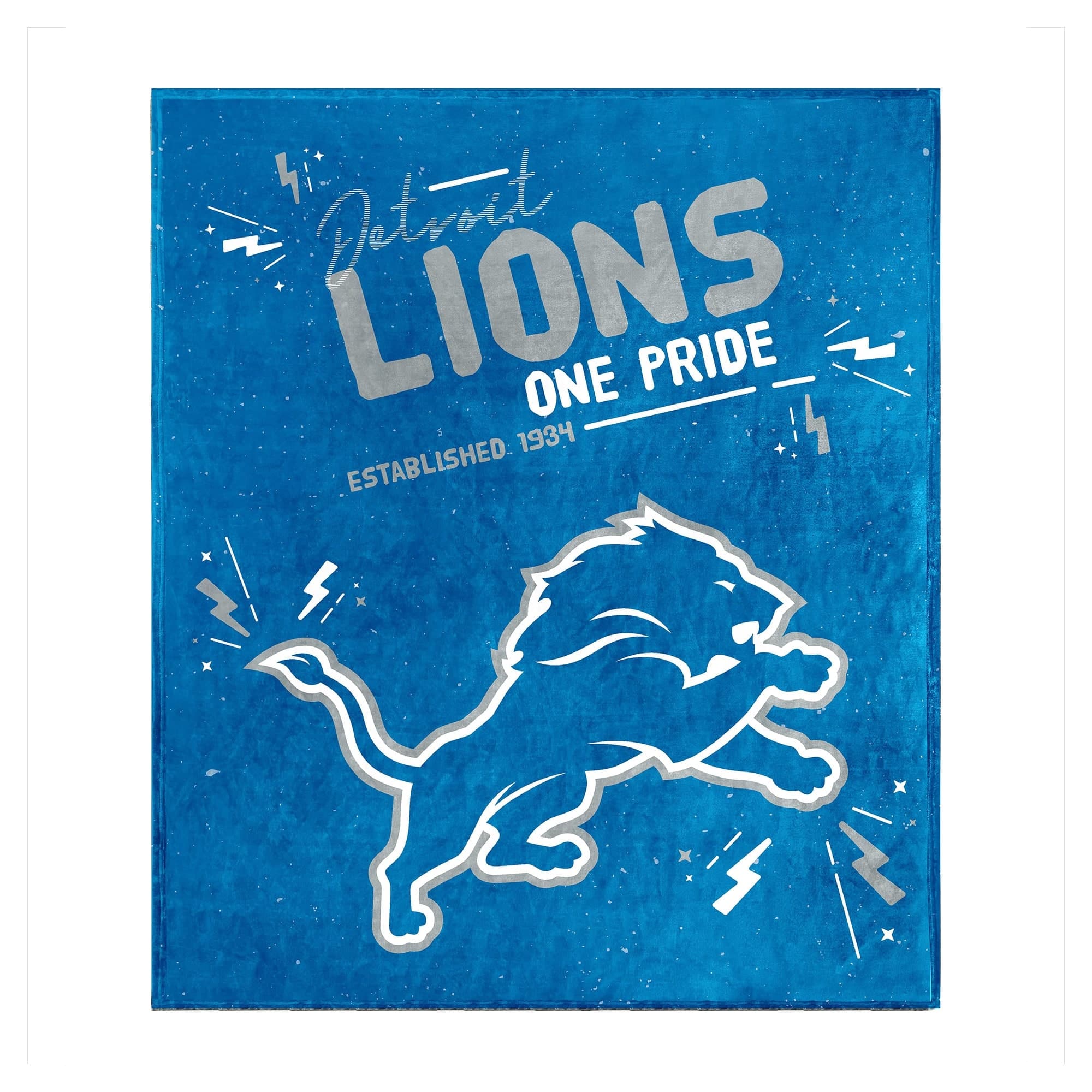 Logo Brands - Detroit Lions 60" x 70" Plush Throw Blanket - Multicolor