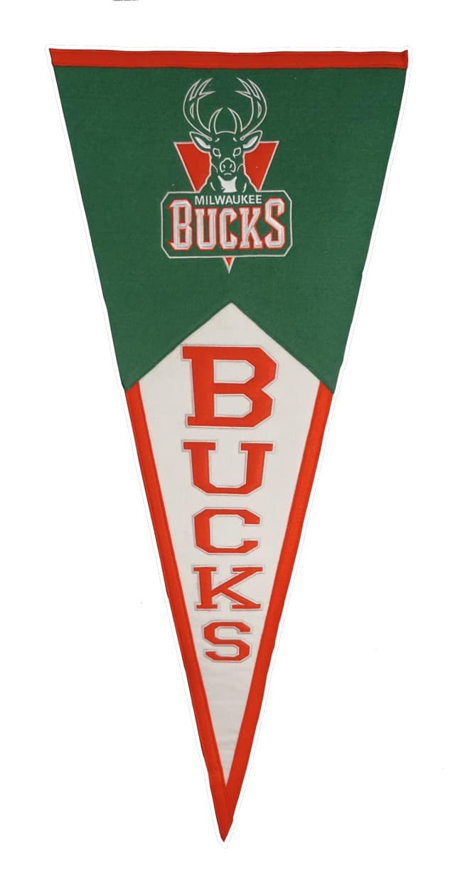 Winning Streak Sports - Milwaukee Basketball Bucks NBA GIANT SIZE Pennant 17x40 Wool Pennant - Multi
