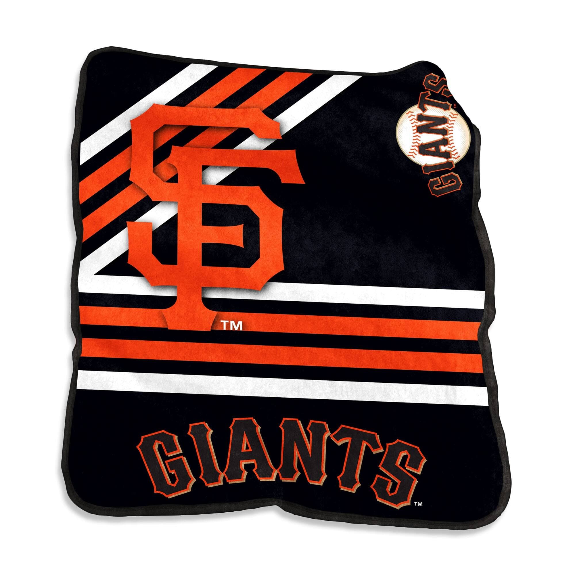 Logo Brands - San Francisco Giants 50'' x 60'' Plush Raschel Throw Blanket - Multicolor