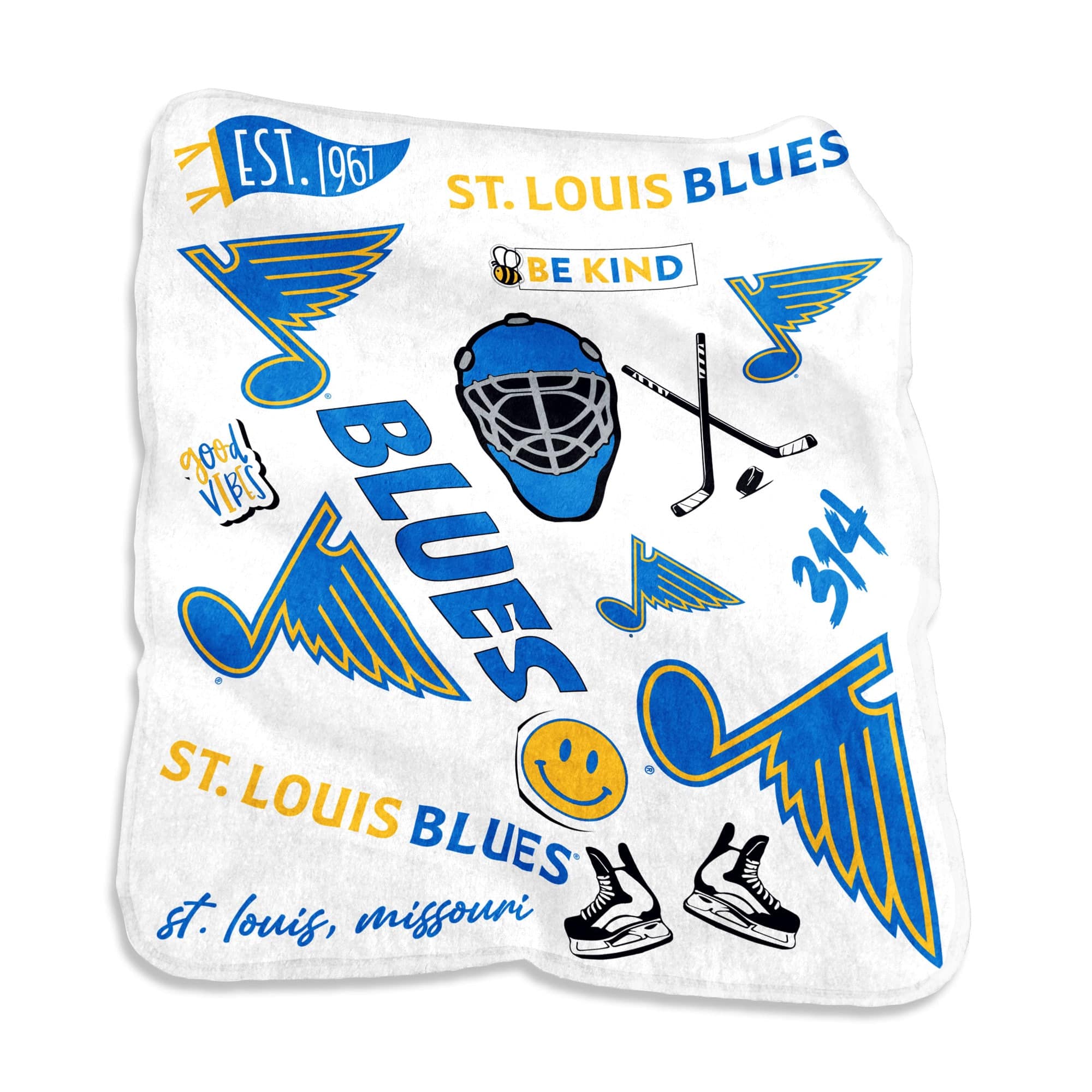 Logo Brands - St. Louis Blues 50'' x 60'' Native Raschel Plush Throw Blanket - Multicolor