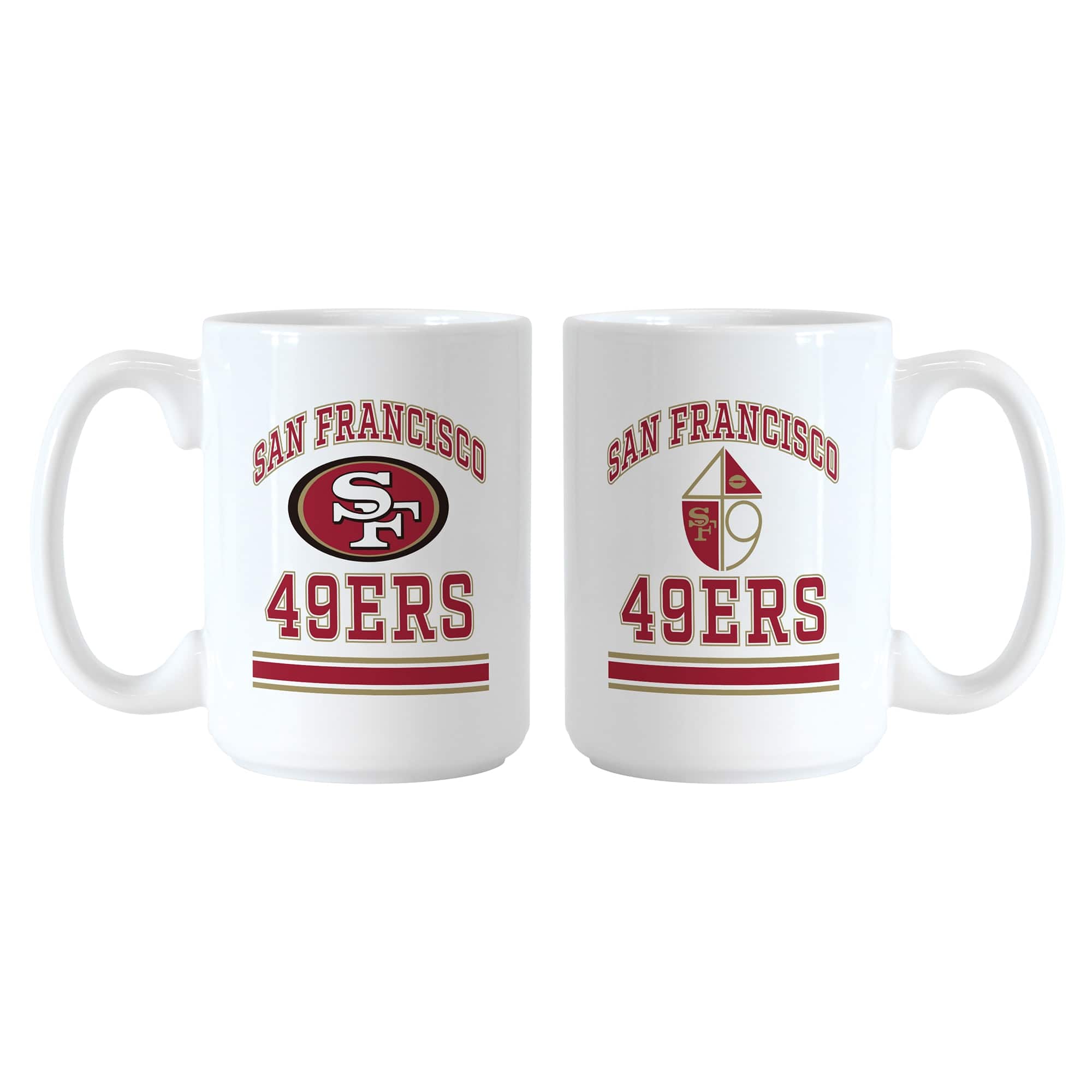Logo Brands - San Francisco 49ers 15oz. Current & Throwback Mug Set - Multicolor