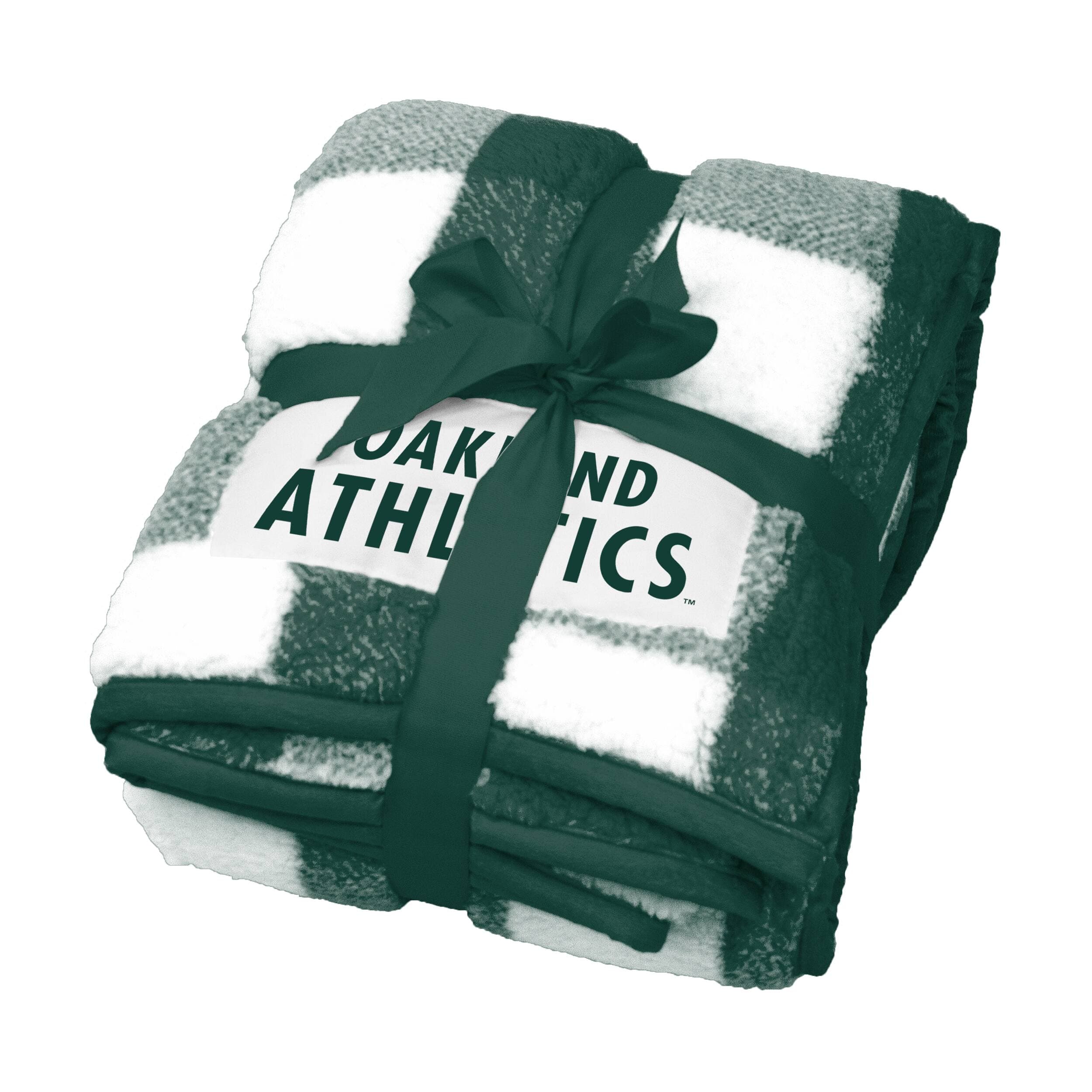 Logo Brands - Oakland Athletics 50'' x 60'' Buffalo Check Frosty Fleece Blanket - Multicolor