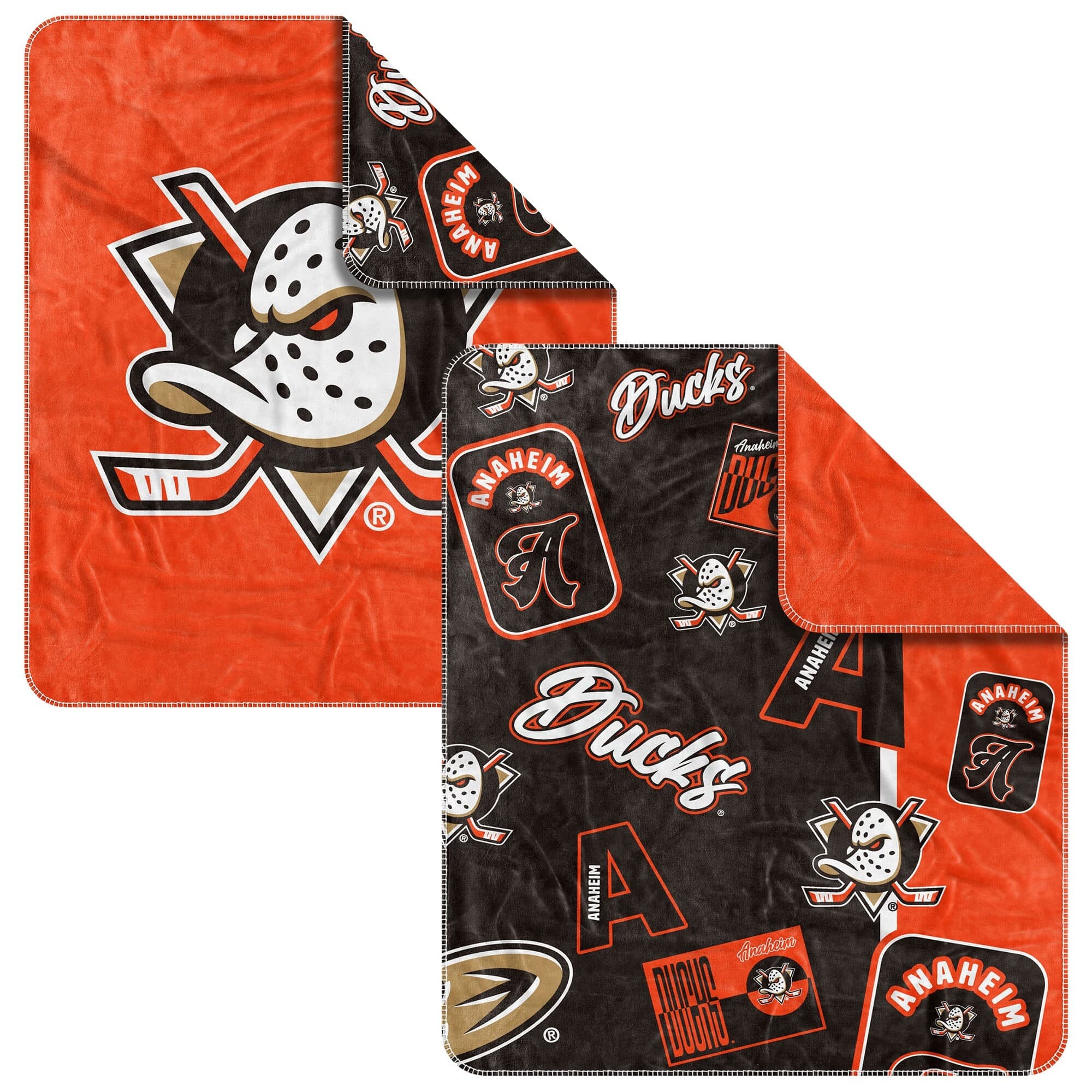 Logo Brands - Anaheim Ducks 50" x 60" Dream Weave Throw Blanket - Black