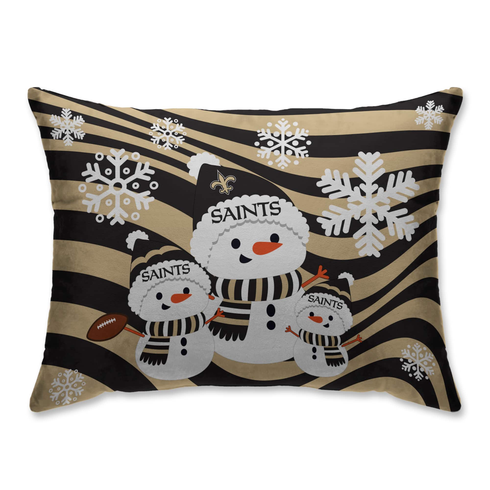 Pegasus - New Orleans Saints 20'' x 26'' Holiday Team Snowman Bed Pillow - Multicolor
