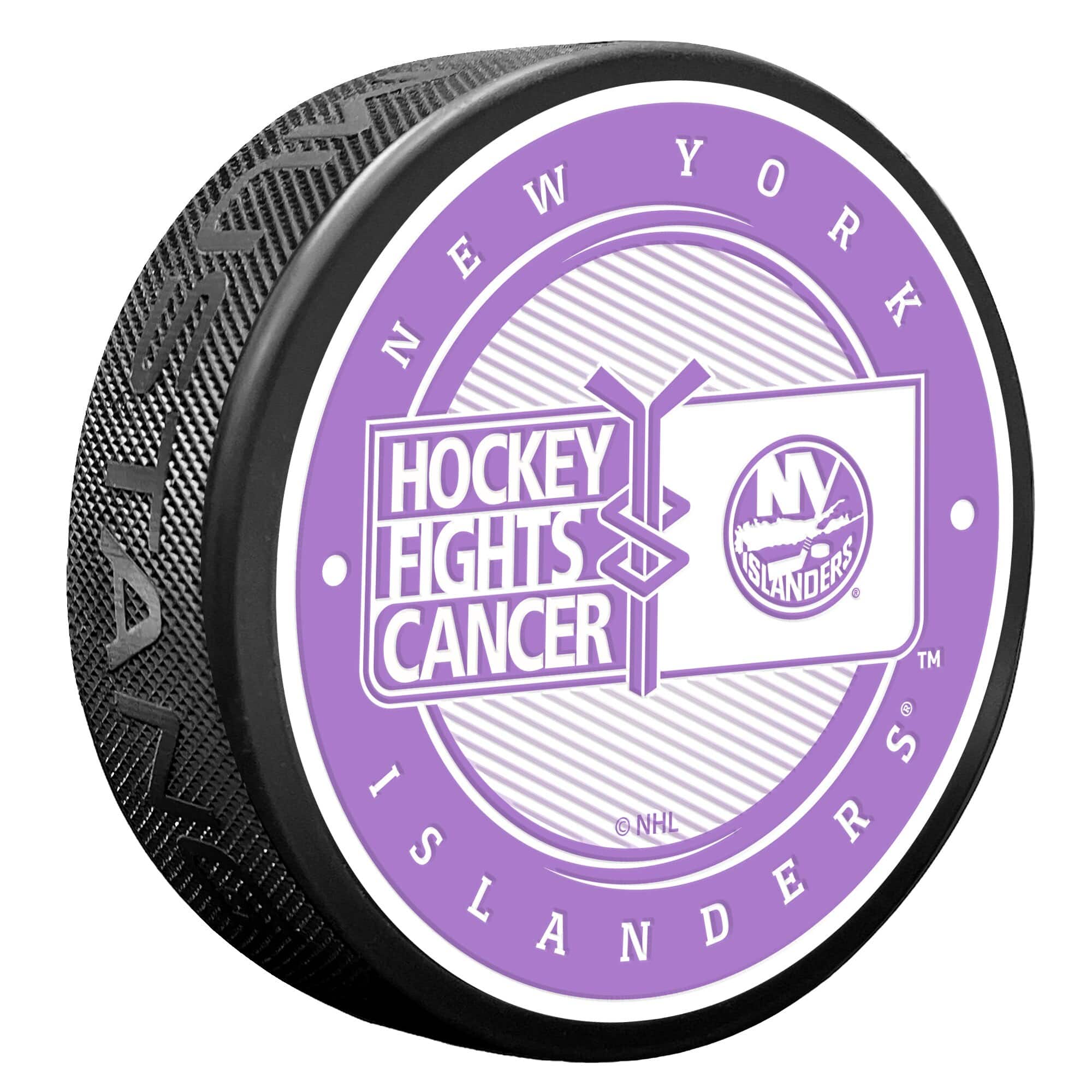 Mustang Drinkware - New York Islanders Hockey Fights Cancer Puck - Multicolor