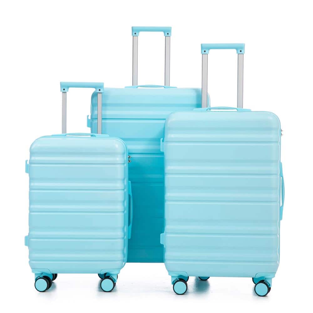 BreeBe - HIFINE TOURIST 20'/24'/28' 3 pcs/set in ABS Spinner Wheel Luggage, Carry on Suitcase, Matching Color, Combination Lock - Blue