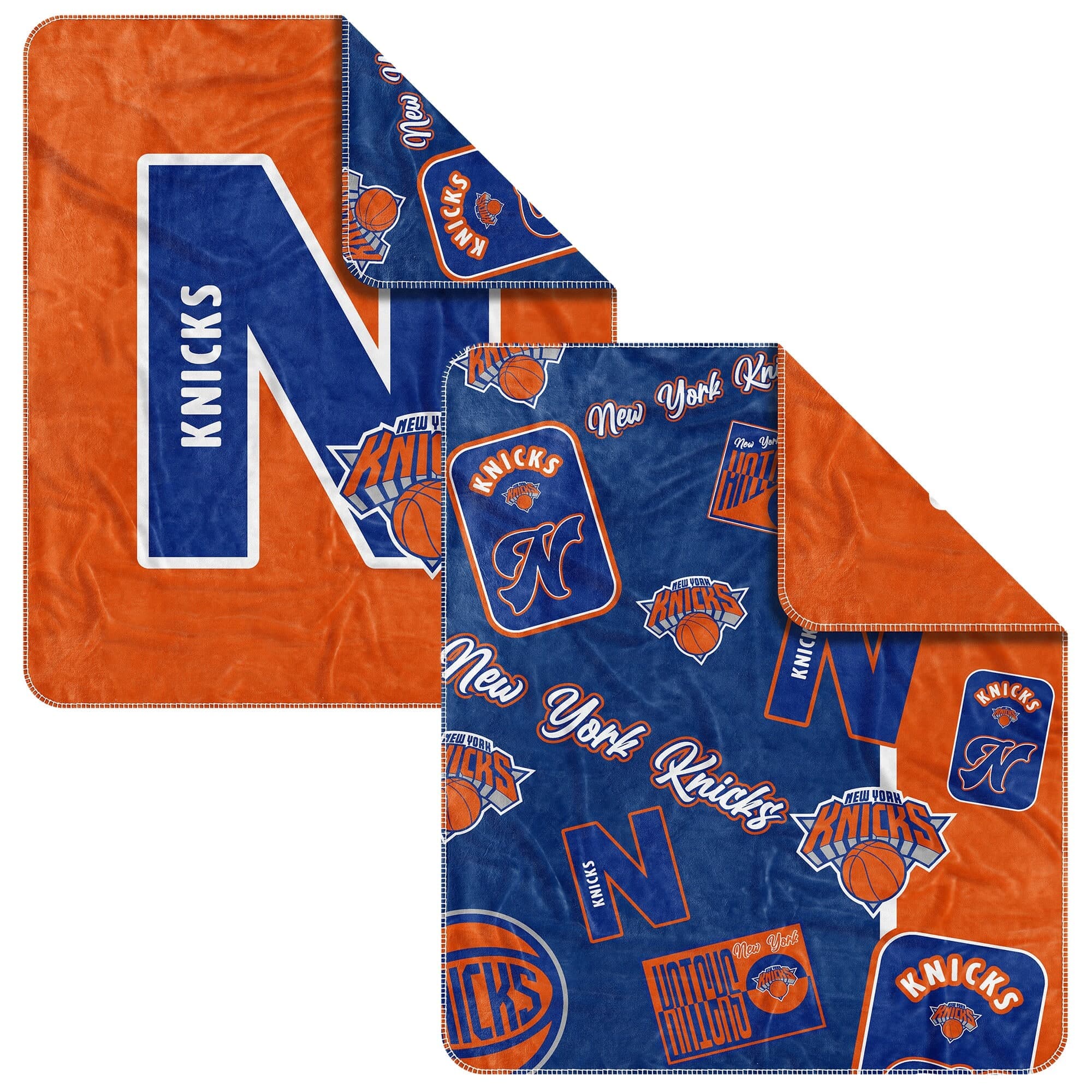 Logo Brands - New York Knicks 50" x 60" Dream Weave Throw Blanket - Royal