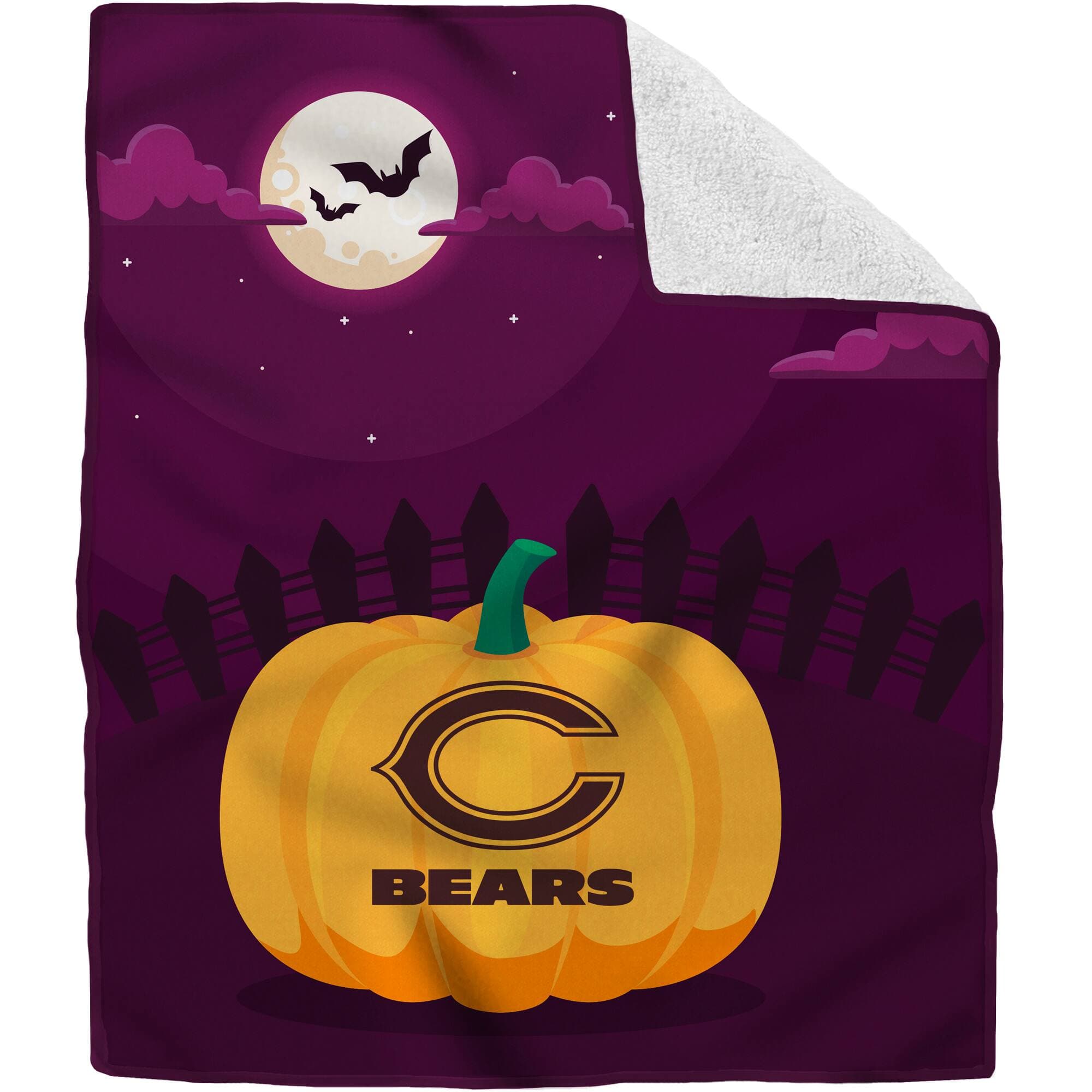 Pegasus - Chicago Bears 60'' x 70'' Halloween Pumpkin Throw Blanket - Multicolor