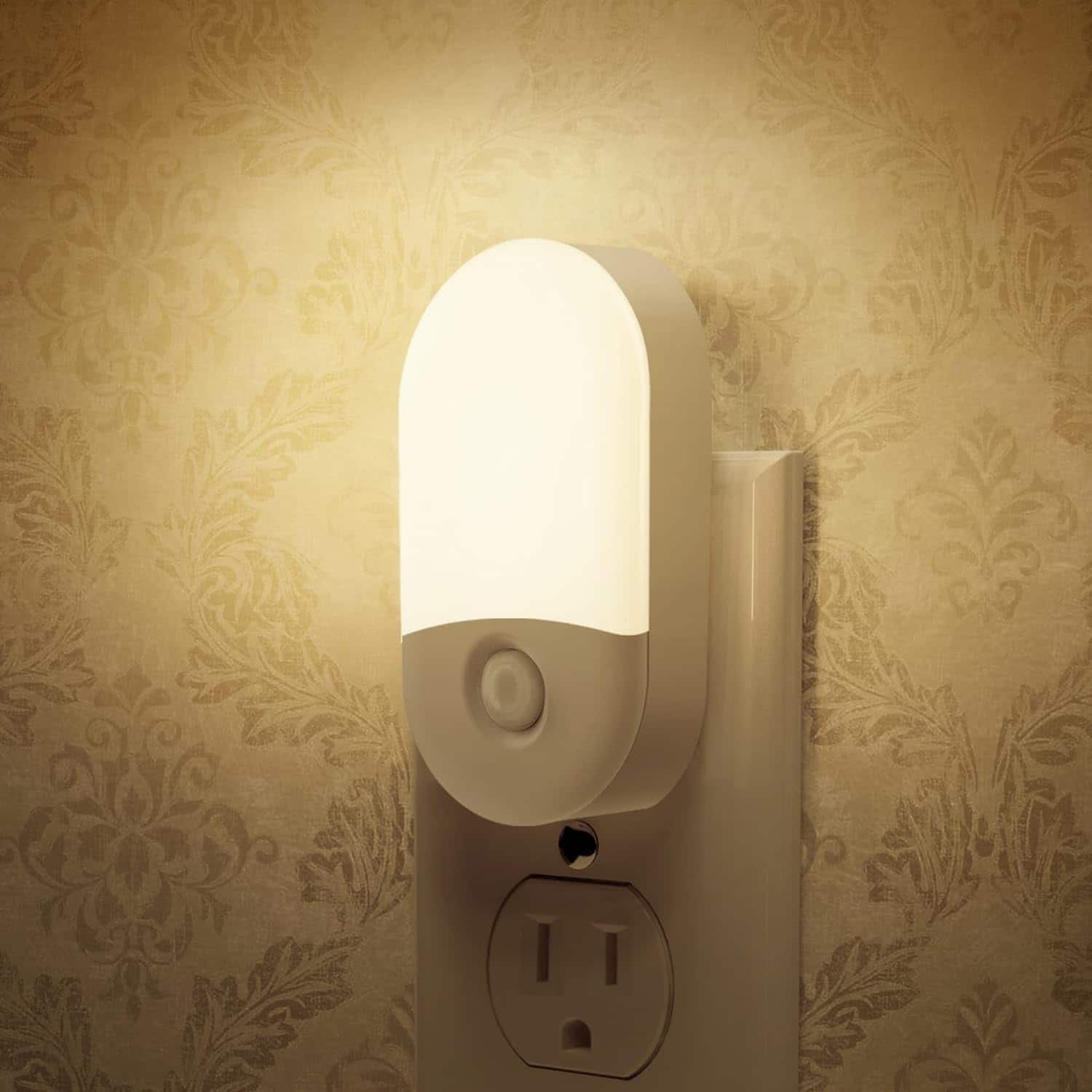 ACJPR - LED Night Light 2-Pack, Dimmable, Light Sensor, Soft White 3000K