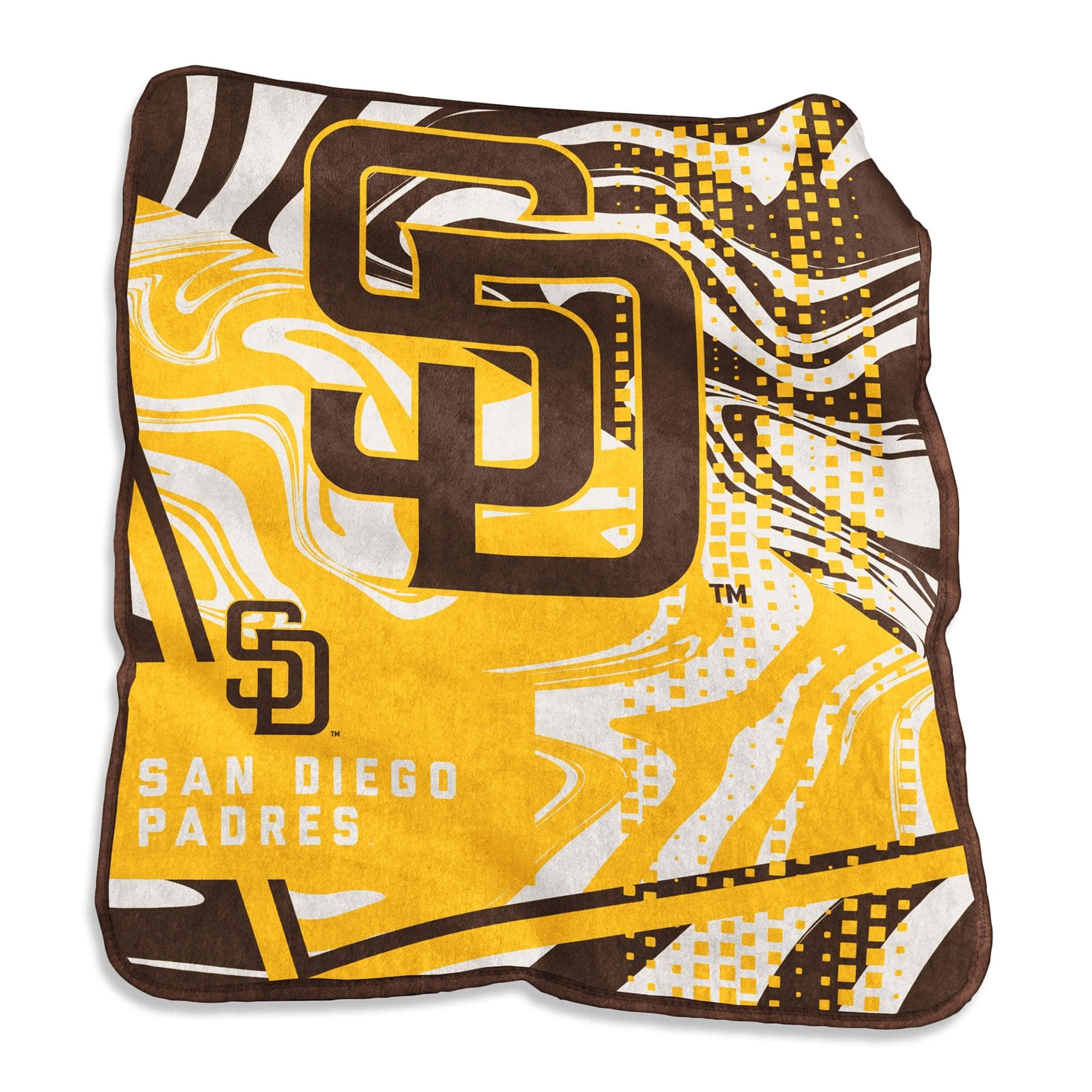 Logo Brands - San Diego Padres 50" x 60" Swirl Raschel Throw Blanket - Multicolor