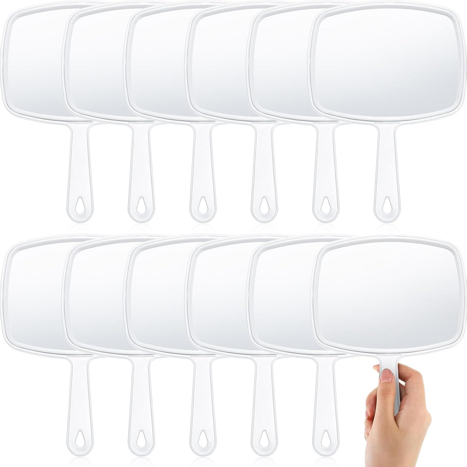 Stamp n Camp - Geetery 12 Pcs Hand Held Mirrors with Handles Makeup Bulk Wall Mount for Women Cosmetic Bathroom Home Barber Salon 6.69 - White-12