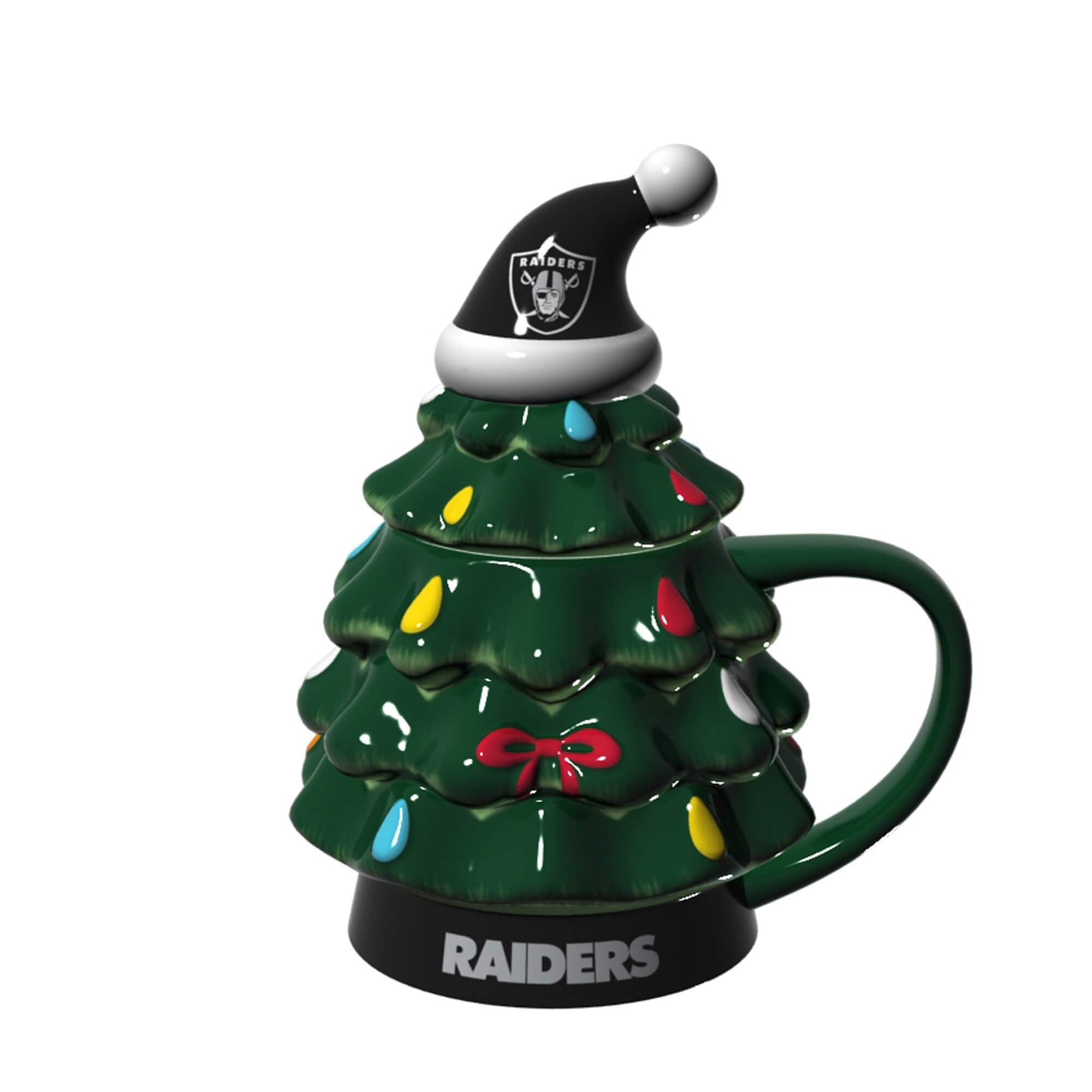 Evergreen Enterprises - Las Vegas Raiders 14oz. Christmas Tree Mug With Lid - Green