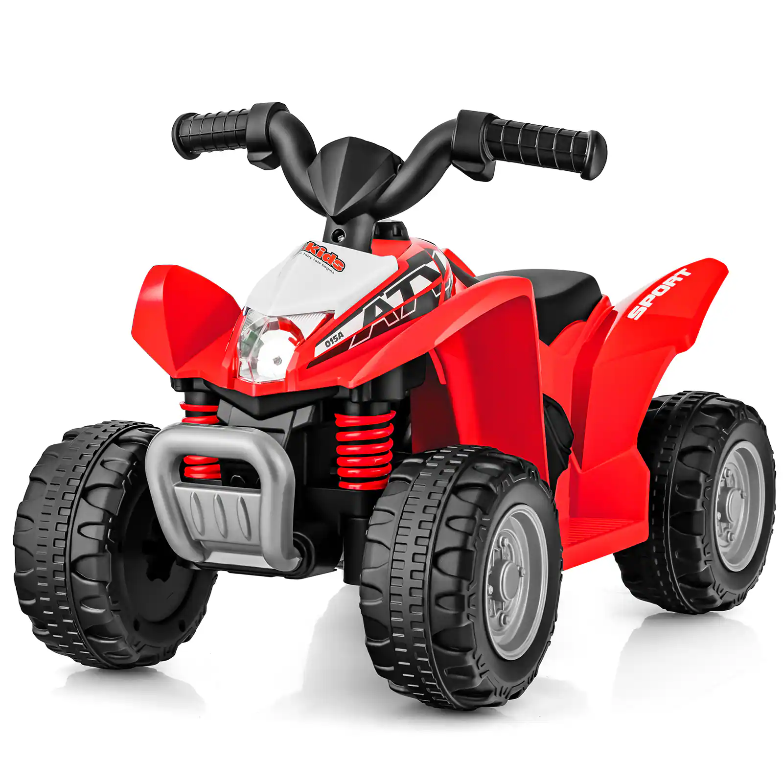 Costway - Kids Ride On ATV 6V Electric Vehicle 4 Wheeler Battery Powered Motorized Quad Toy Car with LED Lights - Red