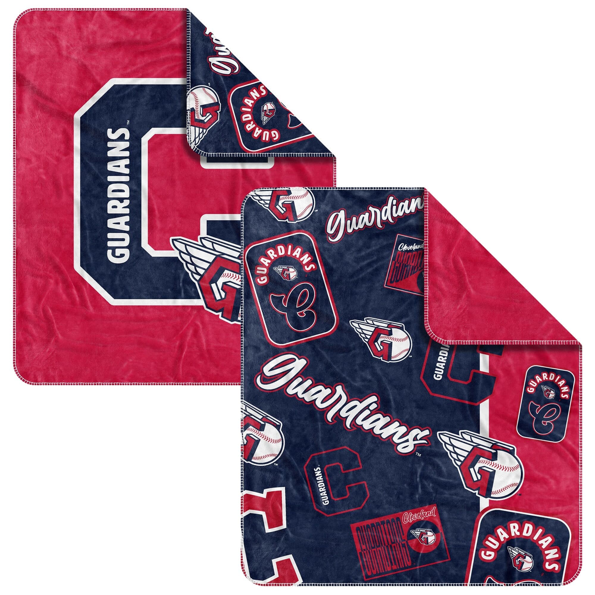 Logo Brands - Cleveland Guardians 50" x 60" Dream Weave Throw Blanket - Navy