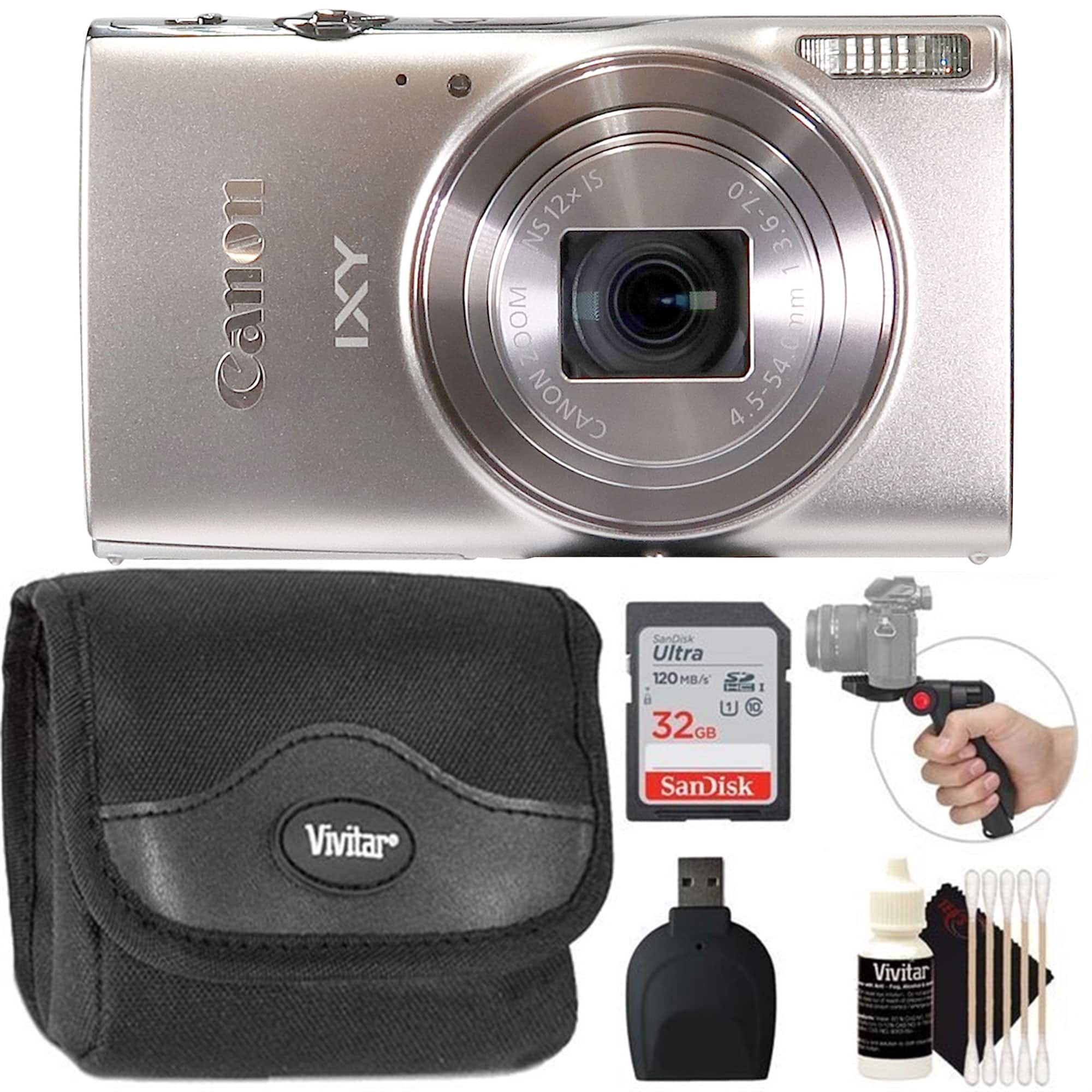 Canon - Powershot IXY 650 Digital Camera Silver and 32GB Accessory Bundle