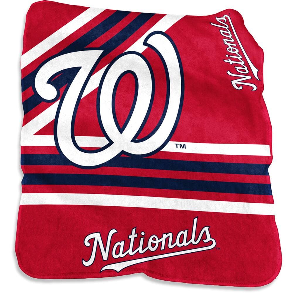 Logo Brands - Washington Nationals 50'' x 60'' Plush Raschel Throw Blanket - Multicolor