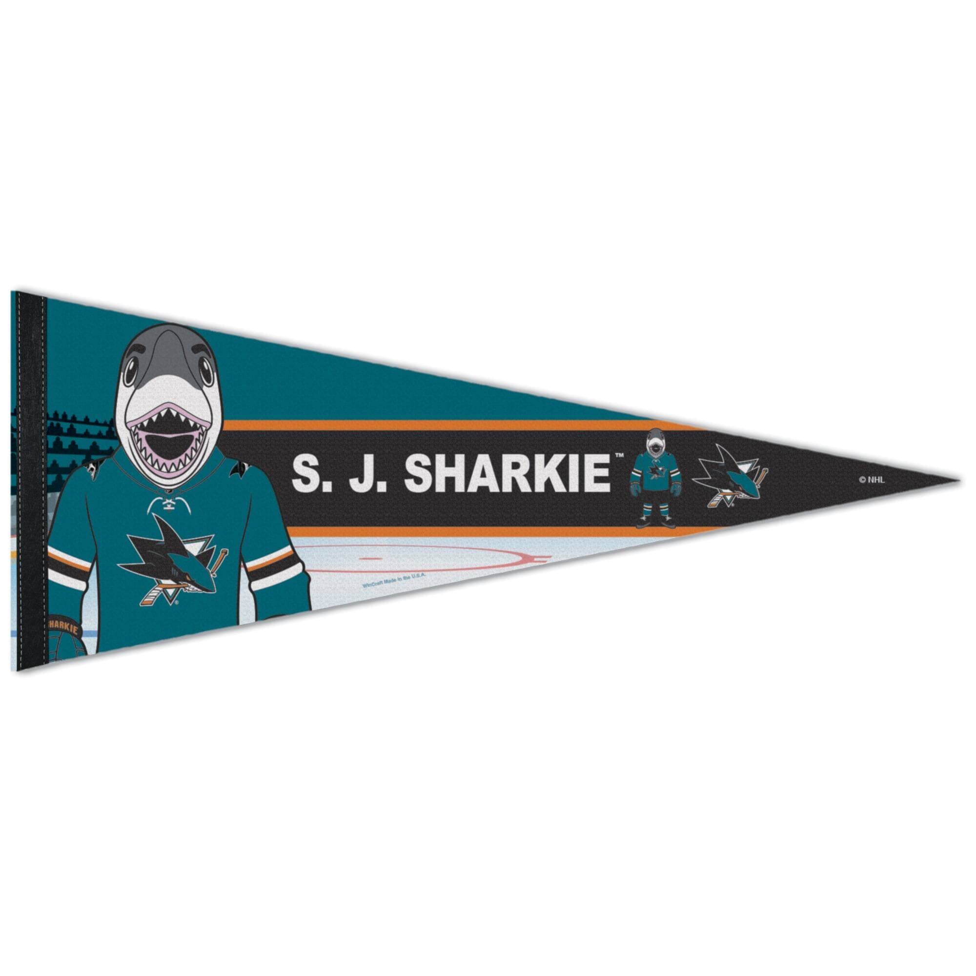 WinCraft - San Jose Sharks 12" x 30" Mascot Premium Pennant - Multicolor