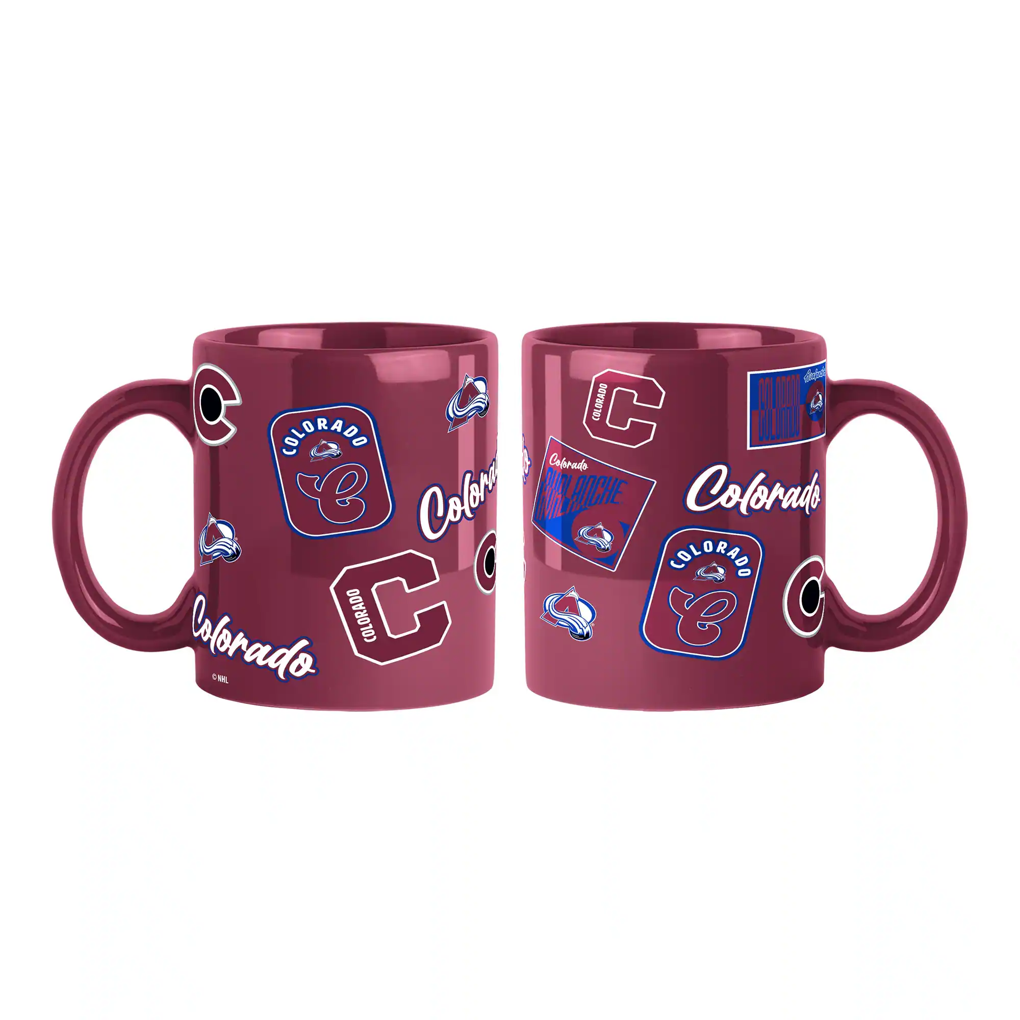 Logo Brands - Colorado Avalanche 2-Pack 15oz. Color Mug Set - Maroon
