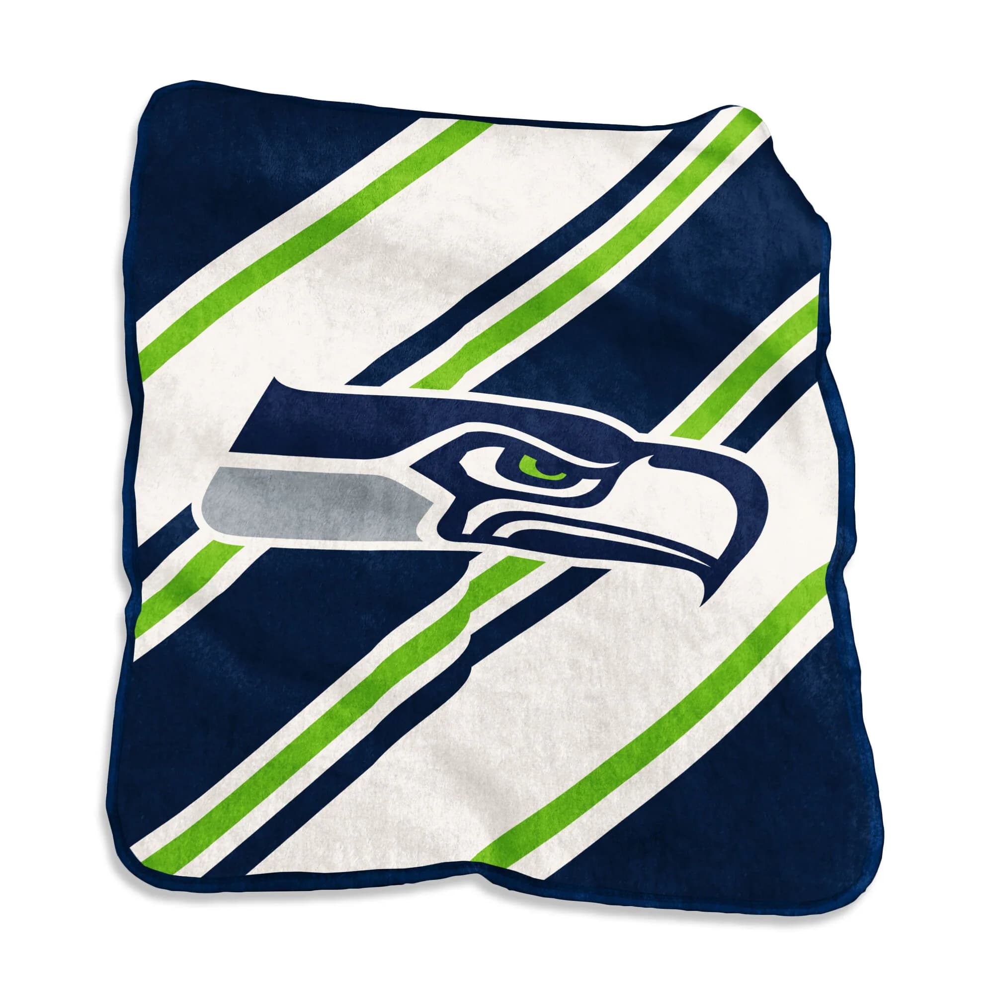 Logo Brands - Seattle Seahawks 50" x 60" Raschel Stripe Throw Blanket - Multicolor