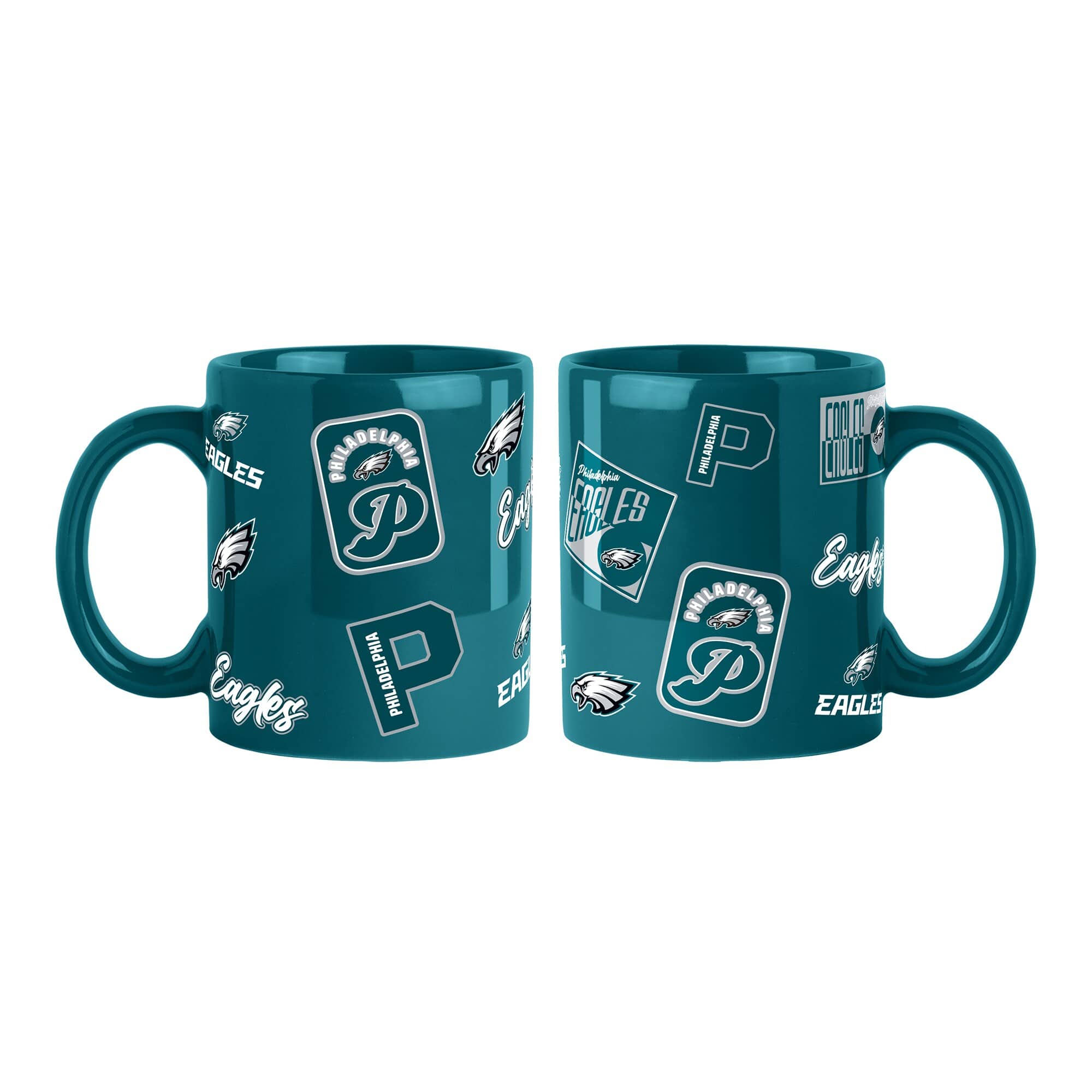 Logo Brands - Philadelphia Eagles 2-Pack 15oz. Color Mug Set - Teal