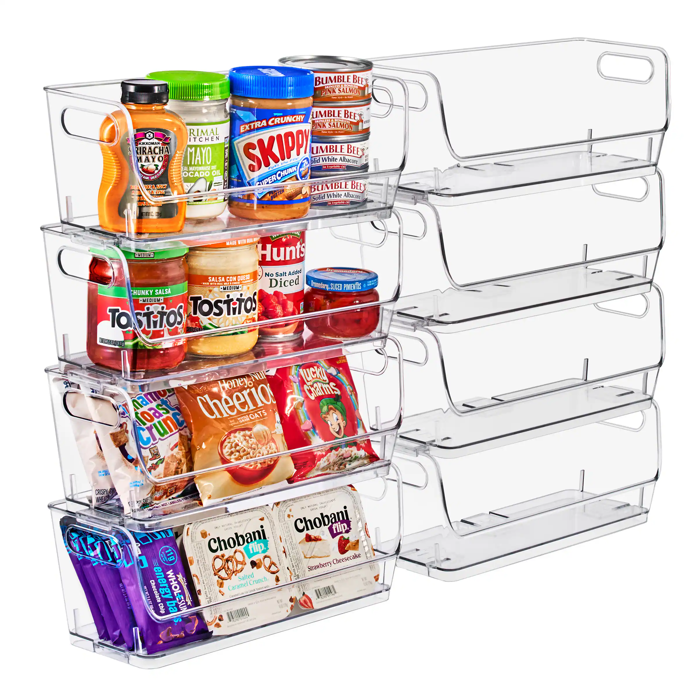 Sorbus - Stackable Storage Bins Open Front, Clear Stackable Storage Bins, Pantry Bins for Storage and Organization