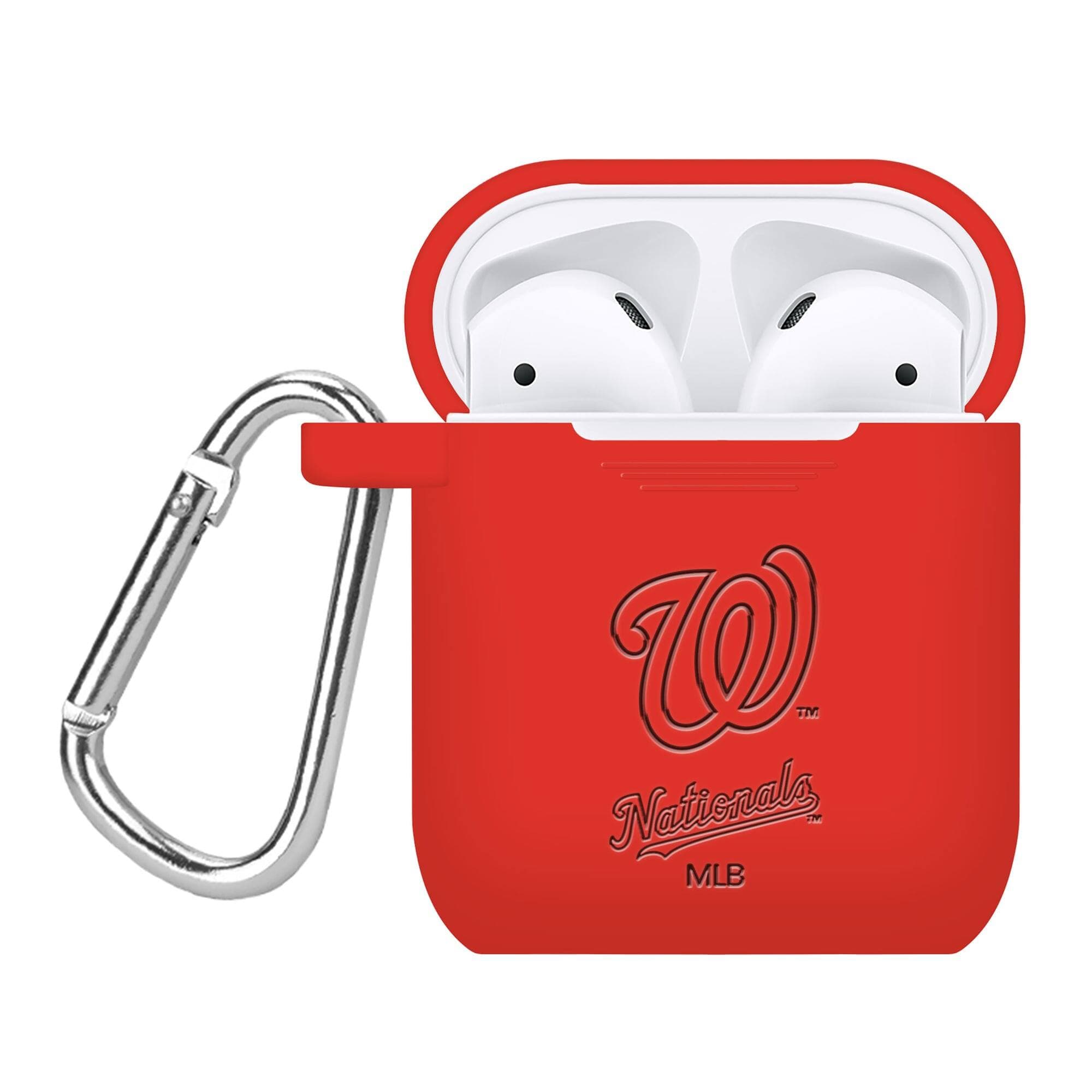 Artinian - Washington Nationals Debossed Silicone AirPods Case Cover - Multicolor