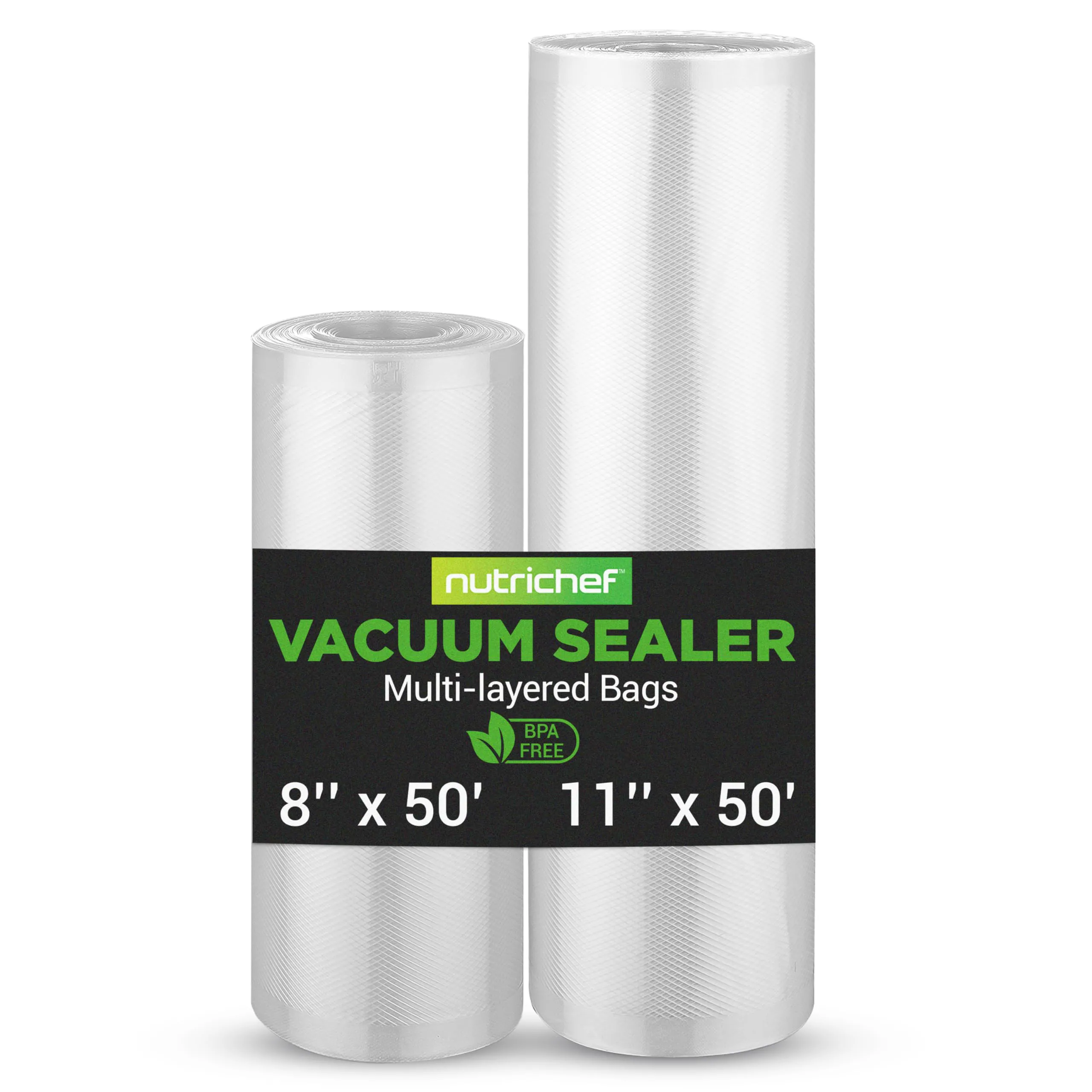 NutriChef - Vacuum Sealer Bags for Food 8" x 50' - White