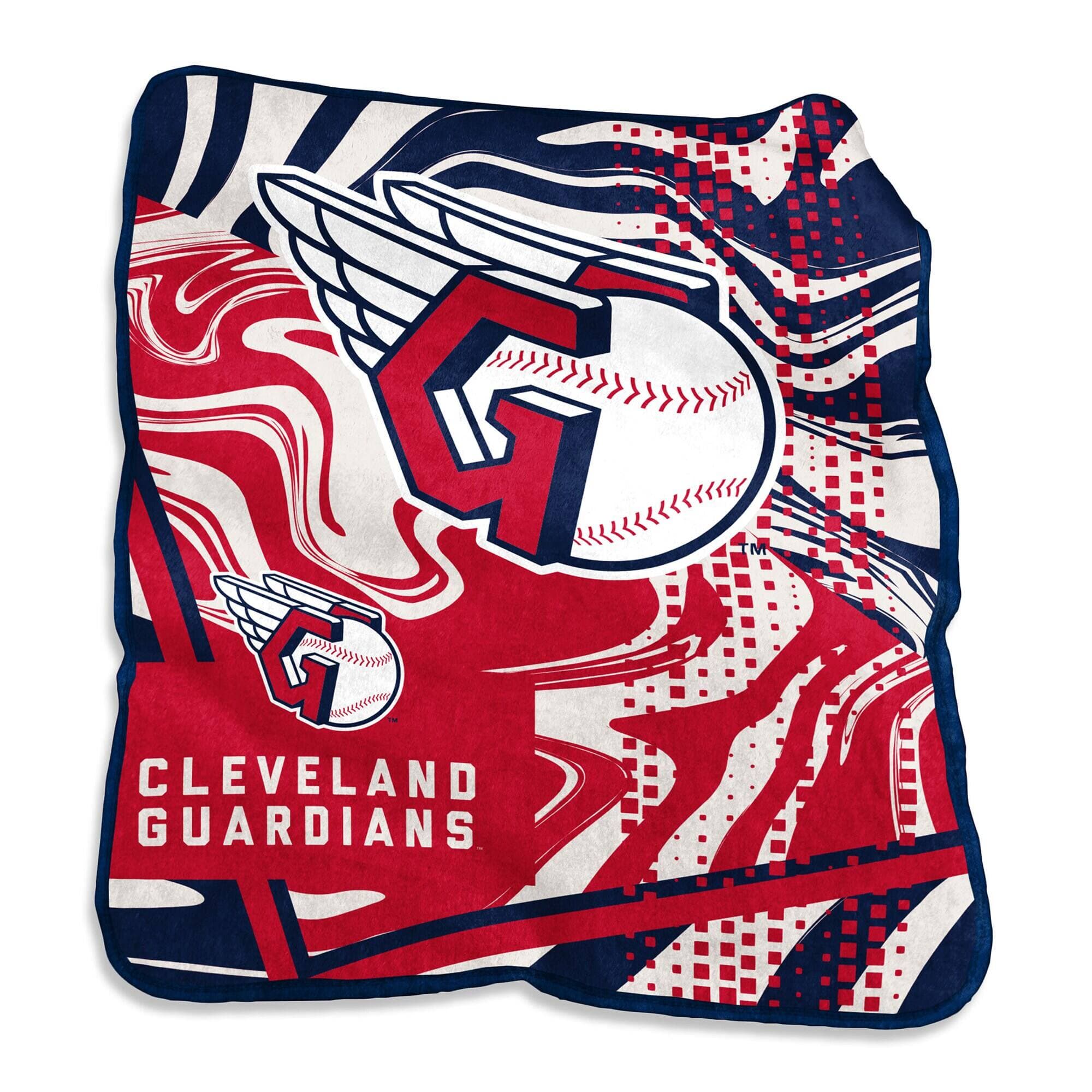 Logo Brands - Cleveland Guardians 50" x 60" Swirl Raschel Throw Blanket - Multicolor