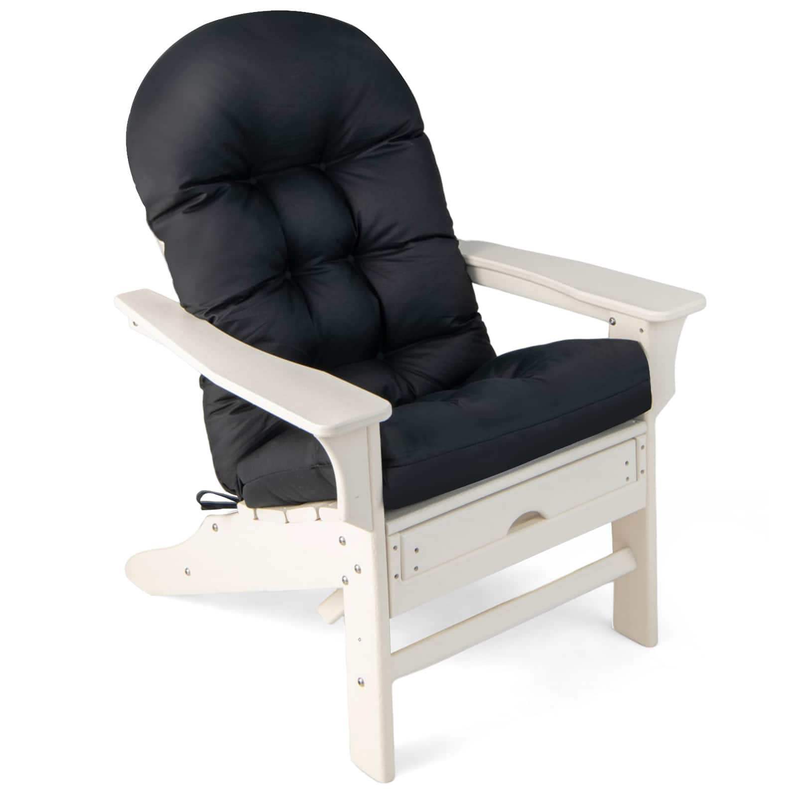 Gymax - Set of 2 Patio Adirondack Chair Cushion High Back Fade Resistant 5'' Seat Pad Patio - Black